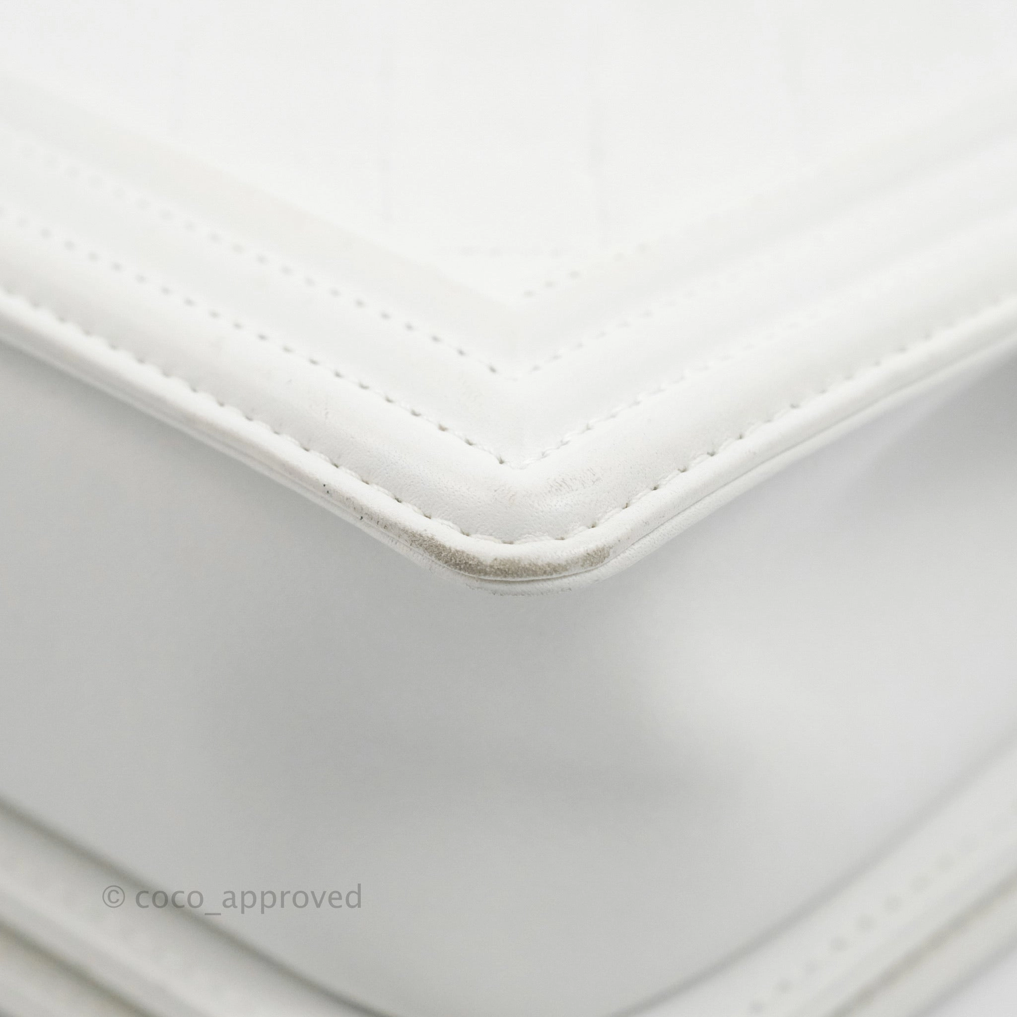 Chanel Quilted Medium Boy White Calfskin Gold Hardware