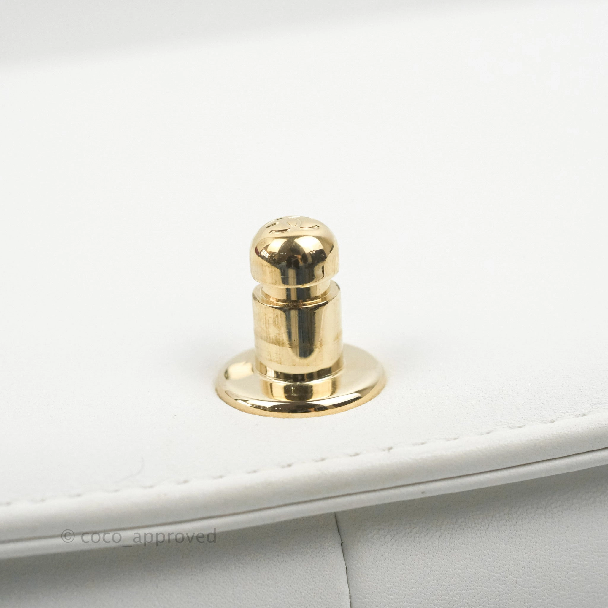 Chanel Quilted Medium Boy White Calfskin Gold Hardware