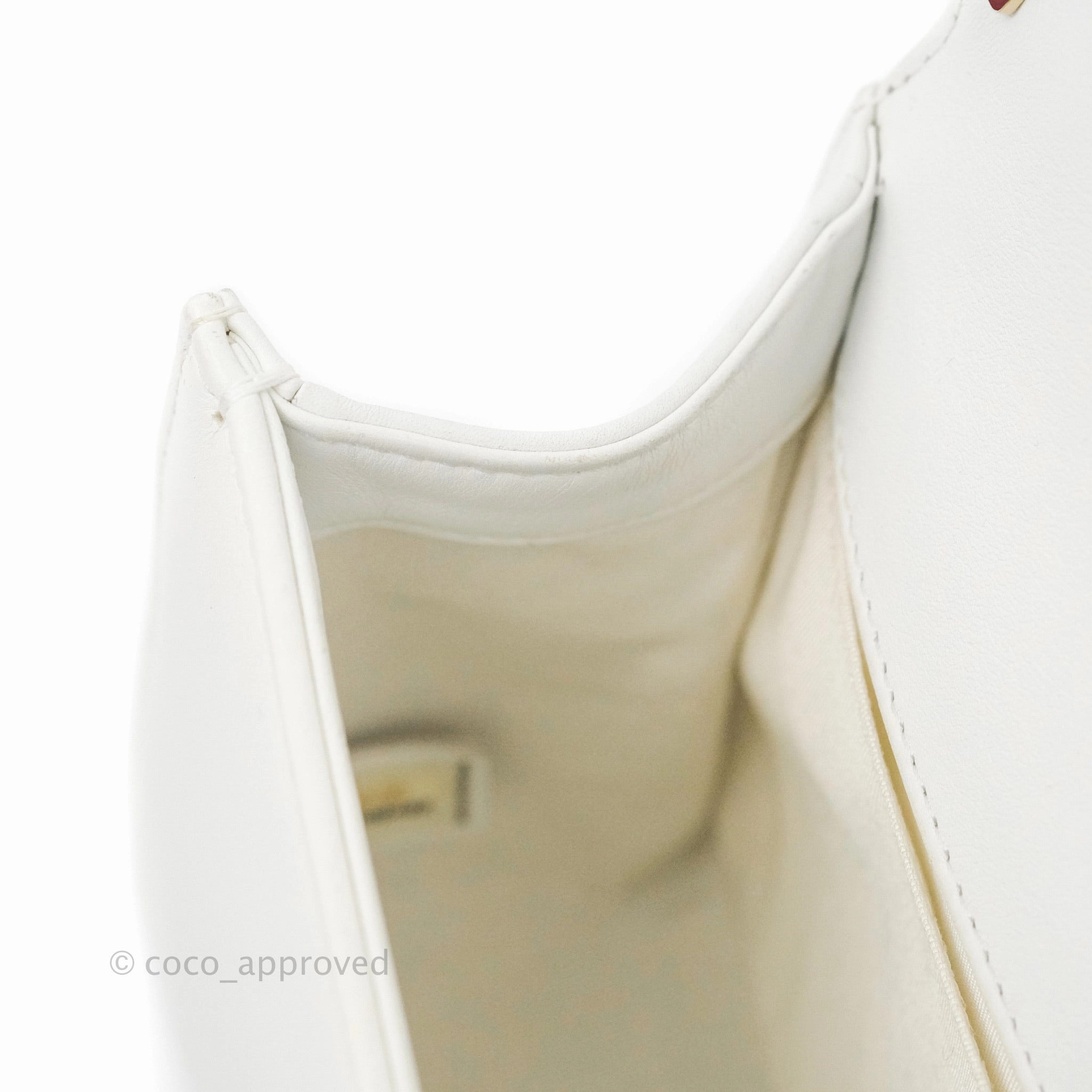 Chanel Quilted Medium Boy White Calfskin Gold Hardware
