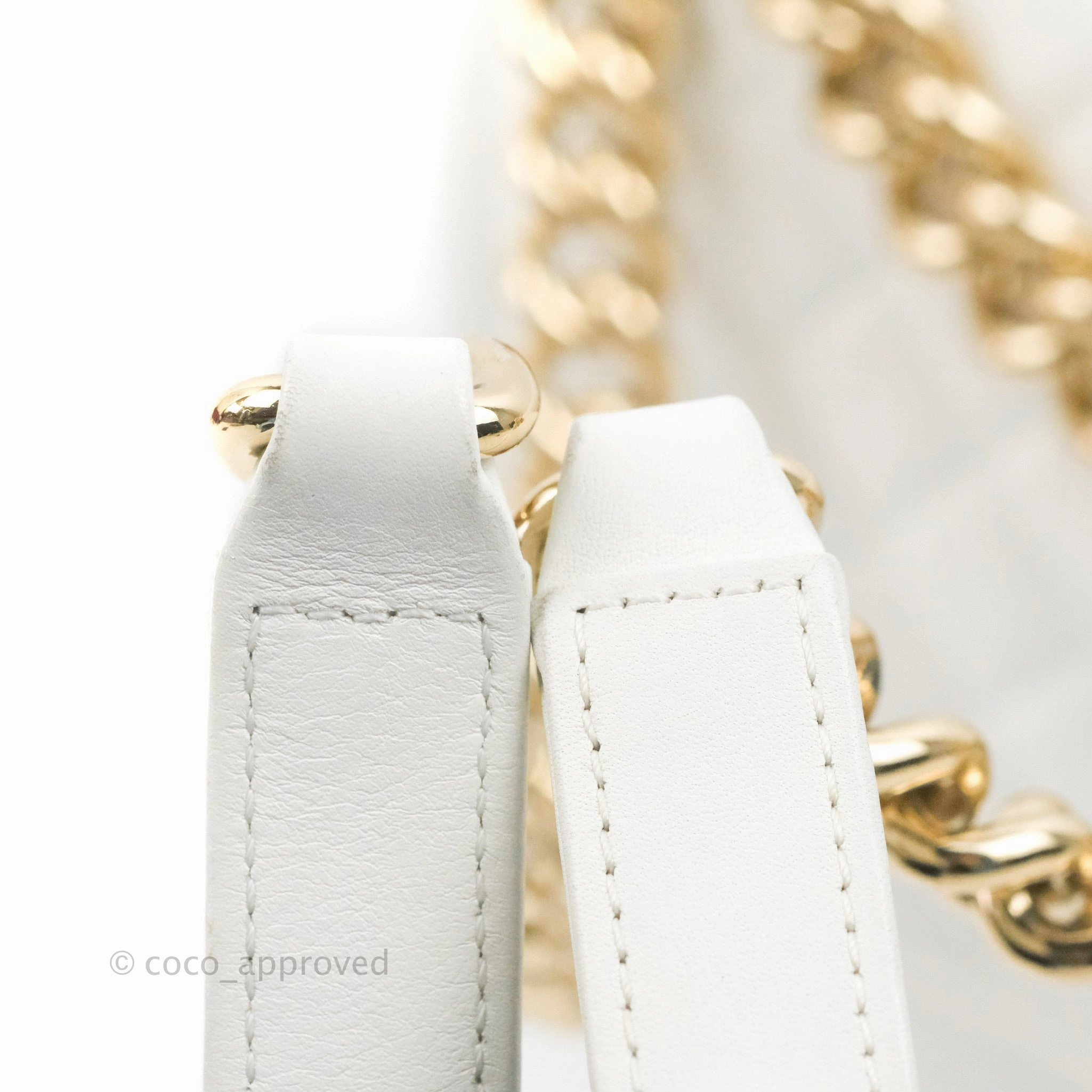 Chanel Quilted Medium Boy White Calfskin Gold Hardware