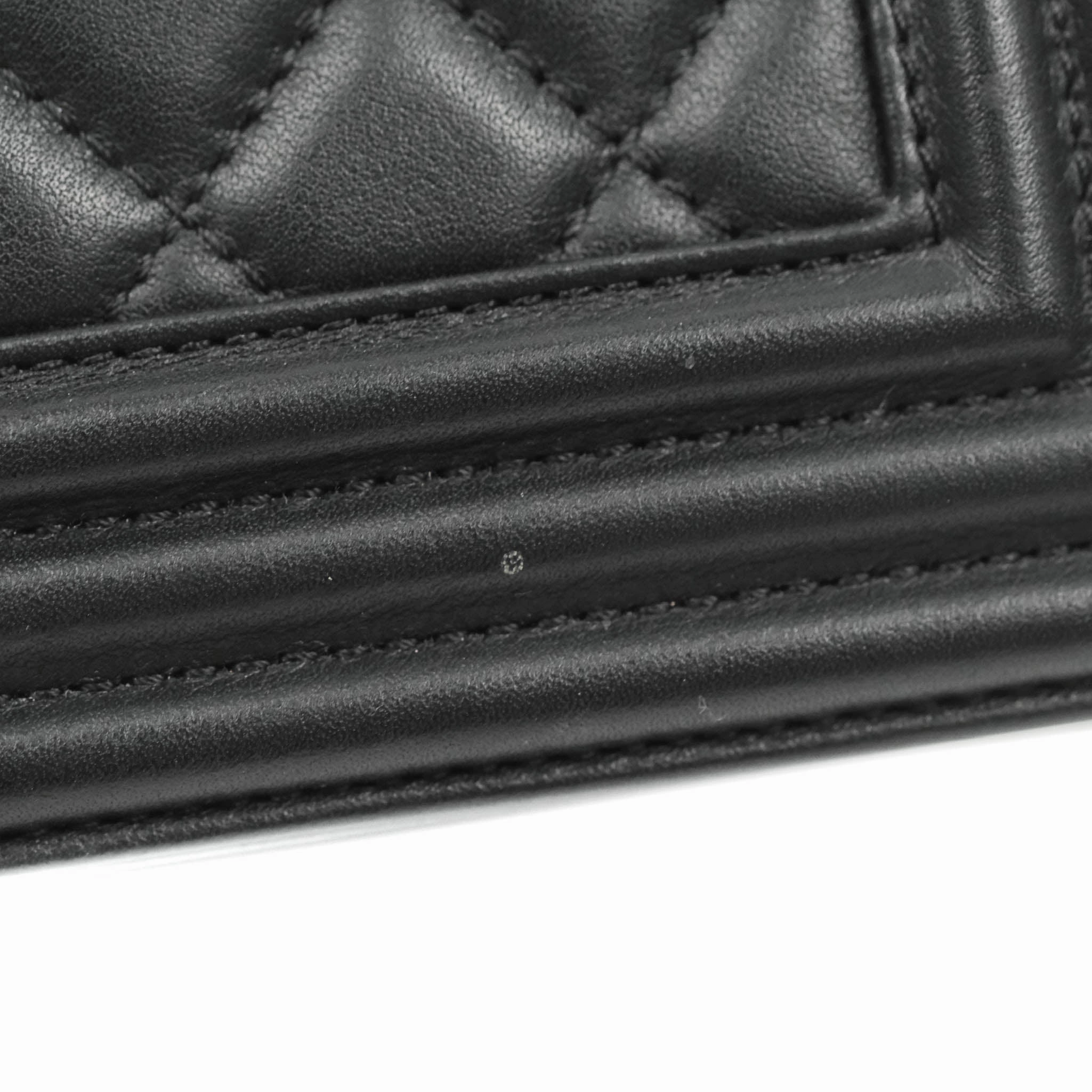 Chanel Quilted Medium Boy with Logo Handle Black Calfskin 2021 Cruise