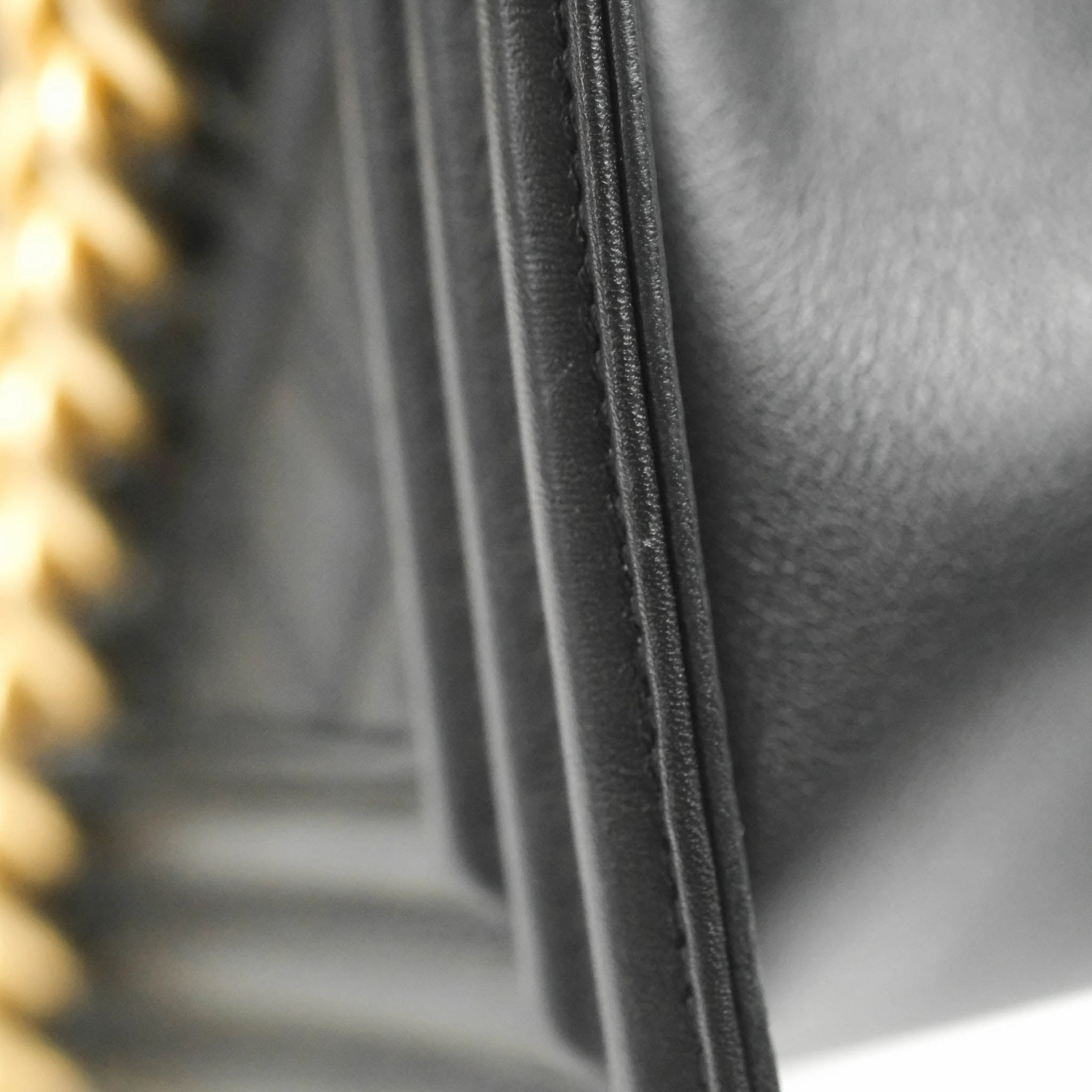 Chanel Quilted Medium Boy with Logo Handle Black Calfskin 2021 Cruise