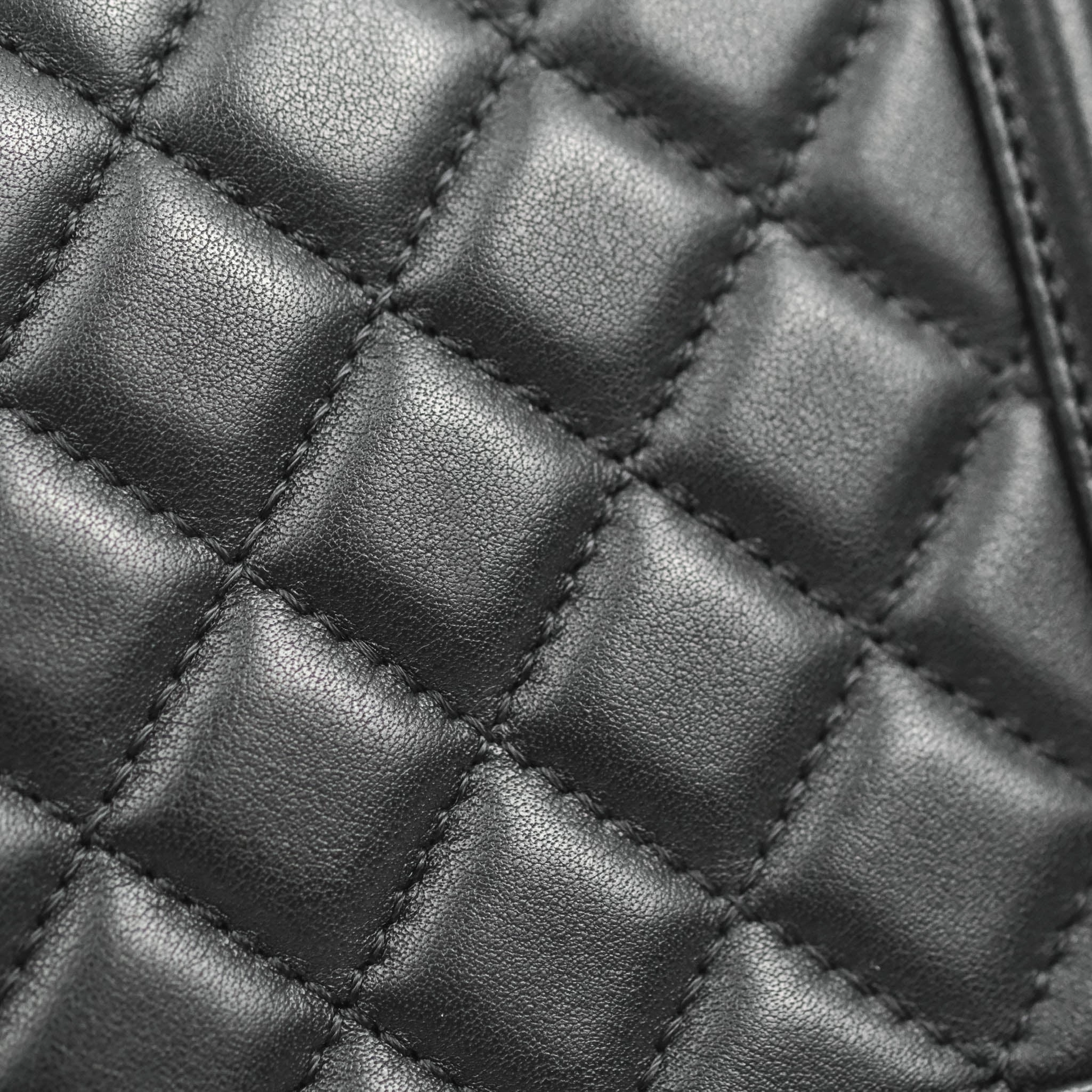 Chanel Quilted Medium Boy with Logo Handle Black Calfskin 2021 Cruise