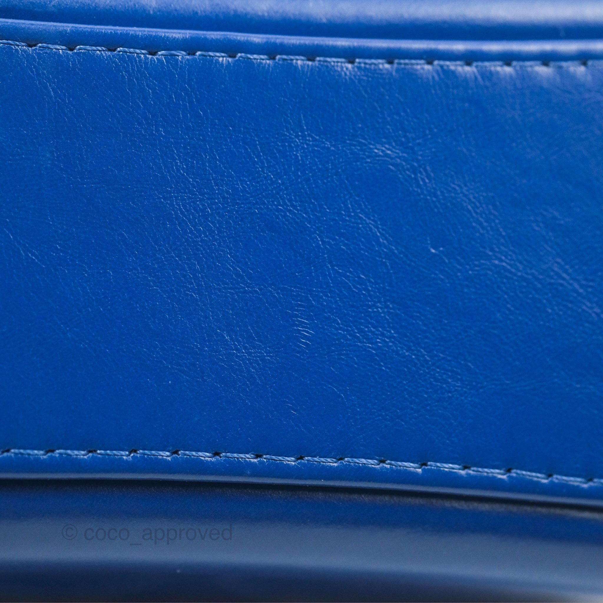 Chanel Quilted Medium Gabrielle Logo Handle Hobo Blue Aged Calfskin