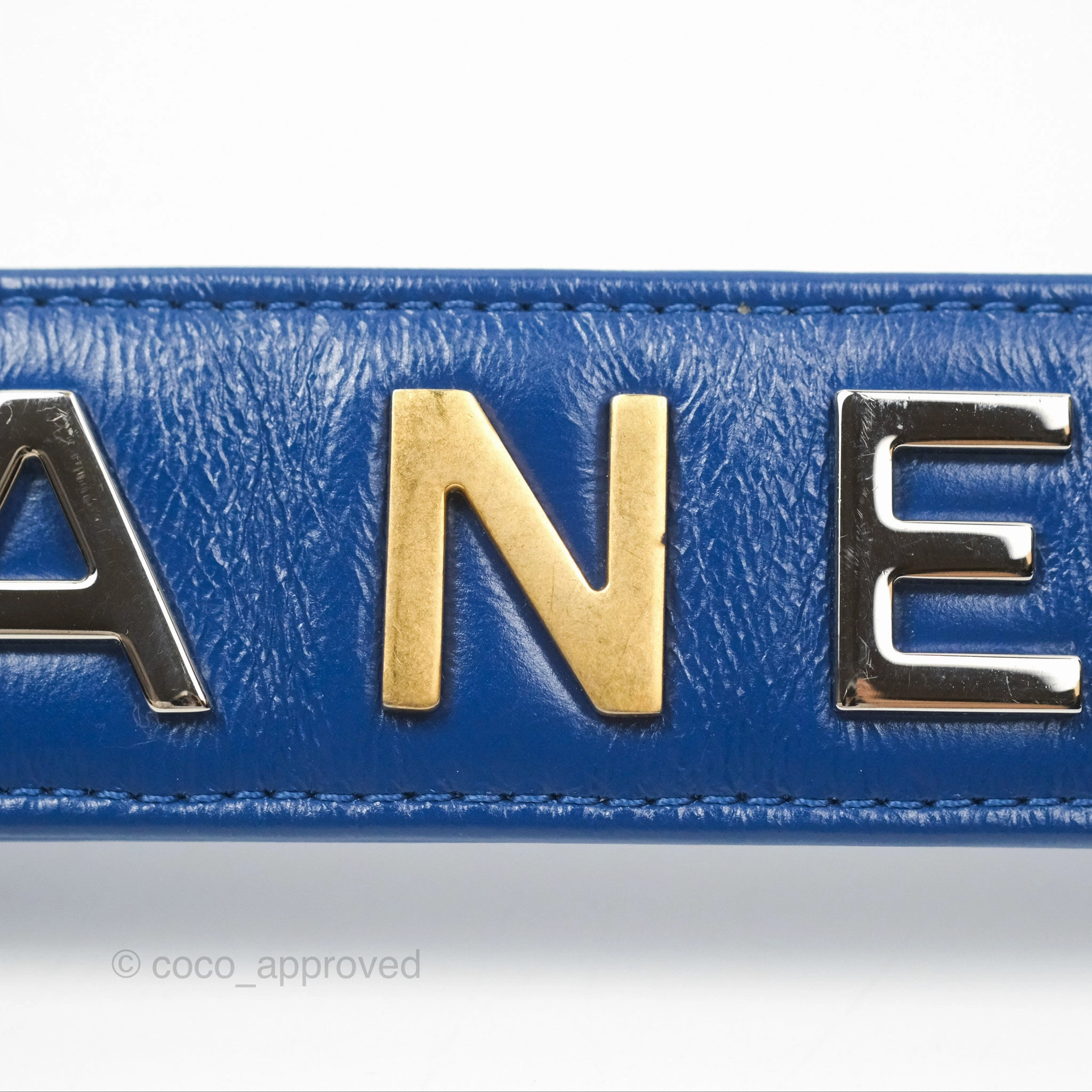 Chanel Quilted Medium Gabrielle Logo Handle Hobo Blue Aged Calfskin