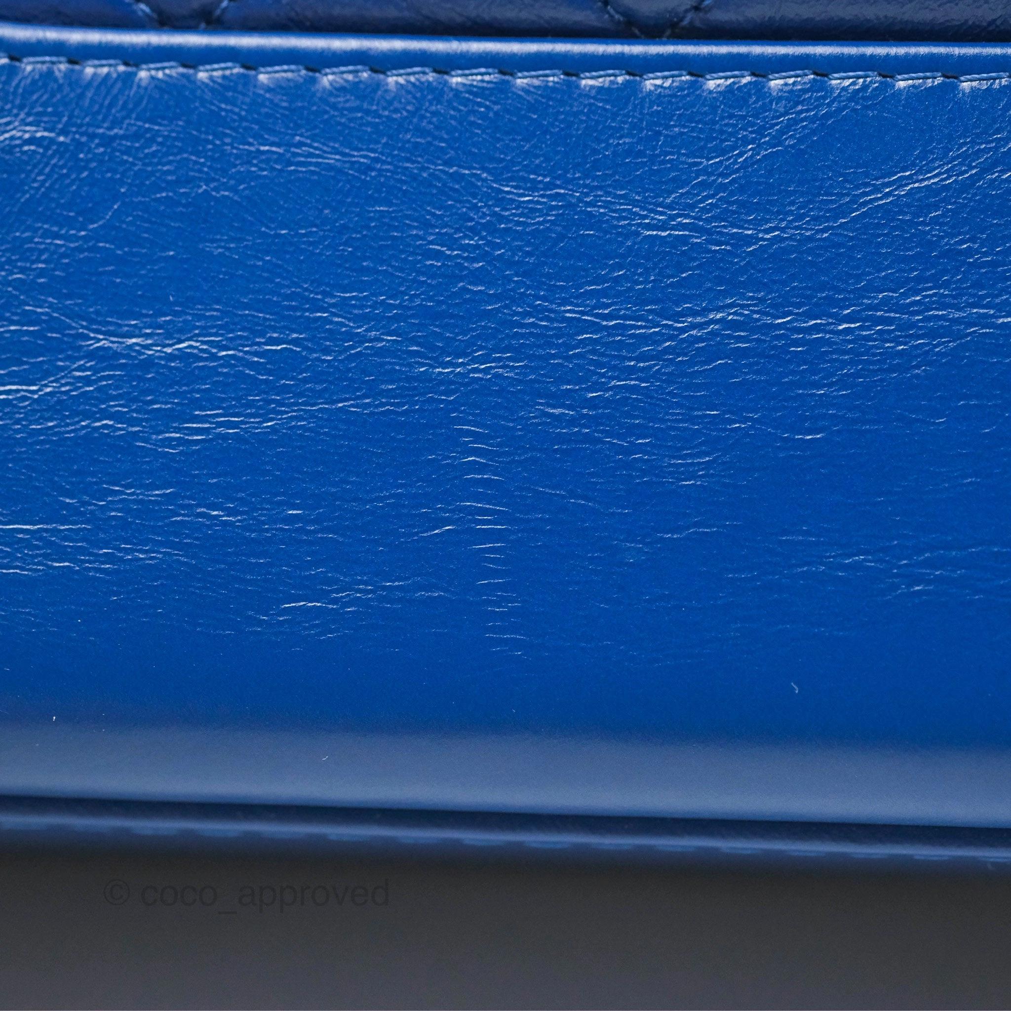 Chanel Quilted Medium Gabrielle Logo Handle Hobo Blue Aged Calfskin