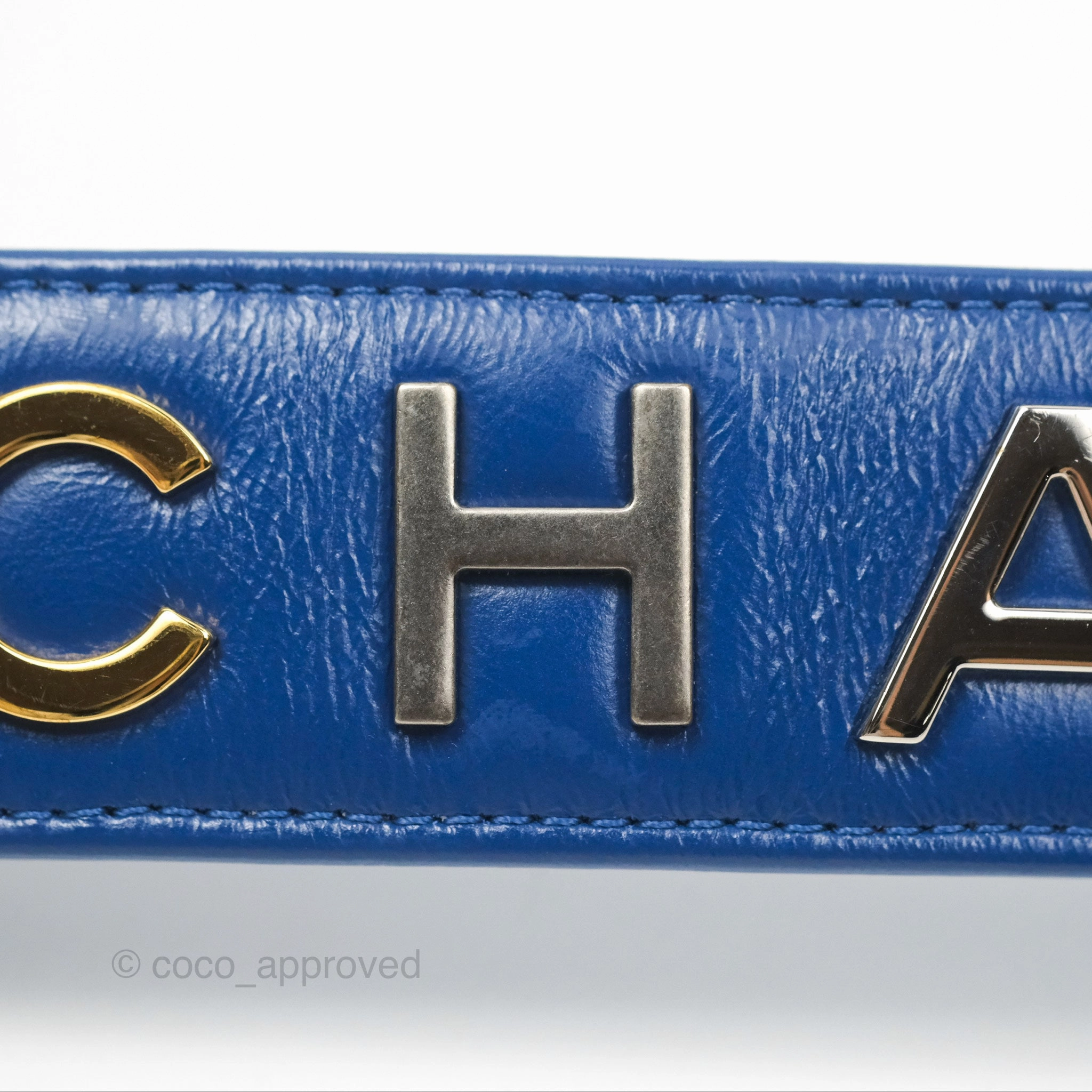 Chanel Quilted Medium Gabrielle Logo Handle Hobo Blue Aged Calfskin