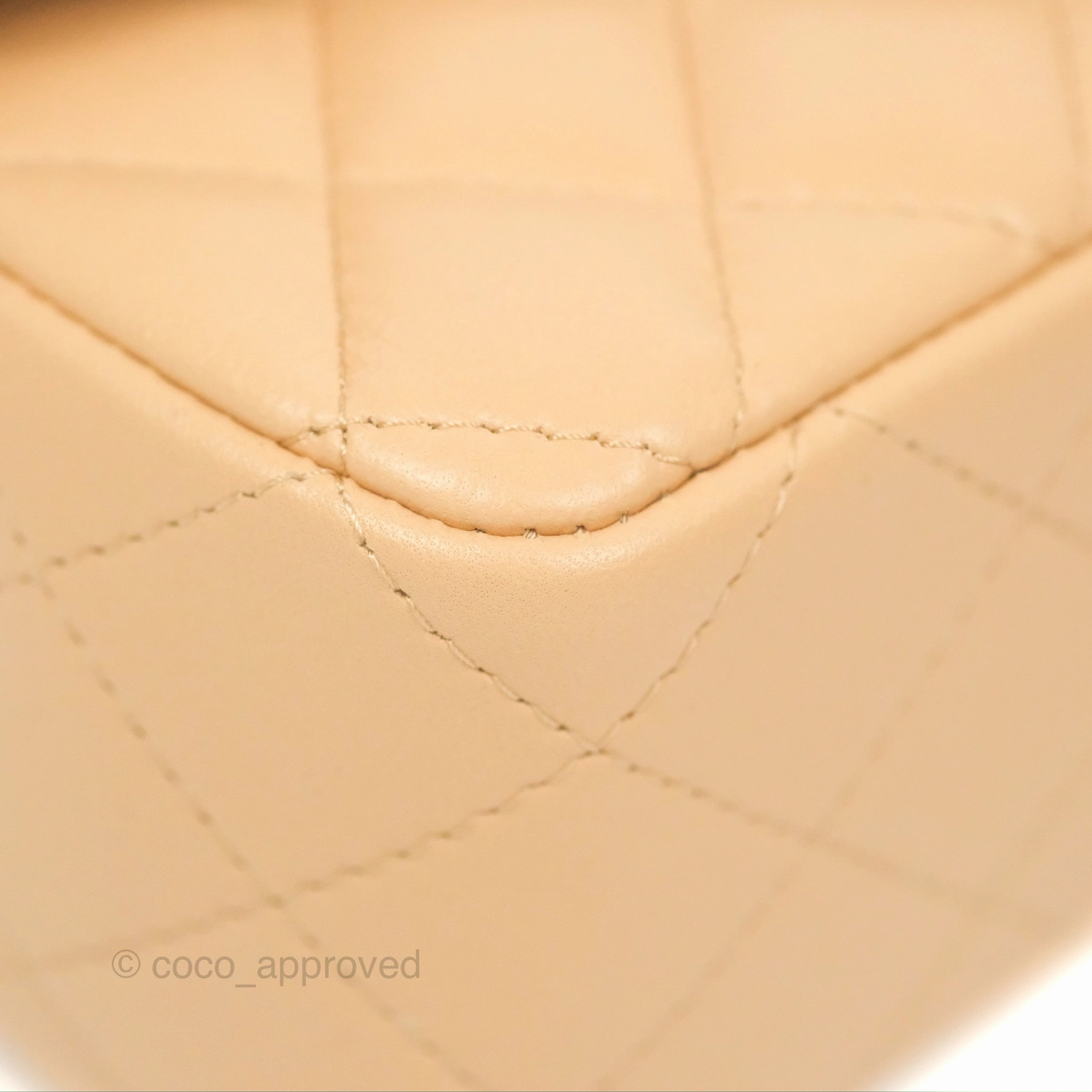 Chanel Quilted Mini Rectangular Beige Lambskin Gold Hardware