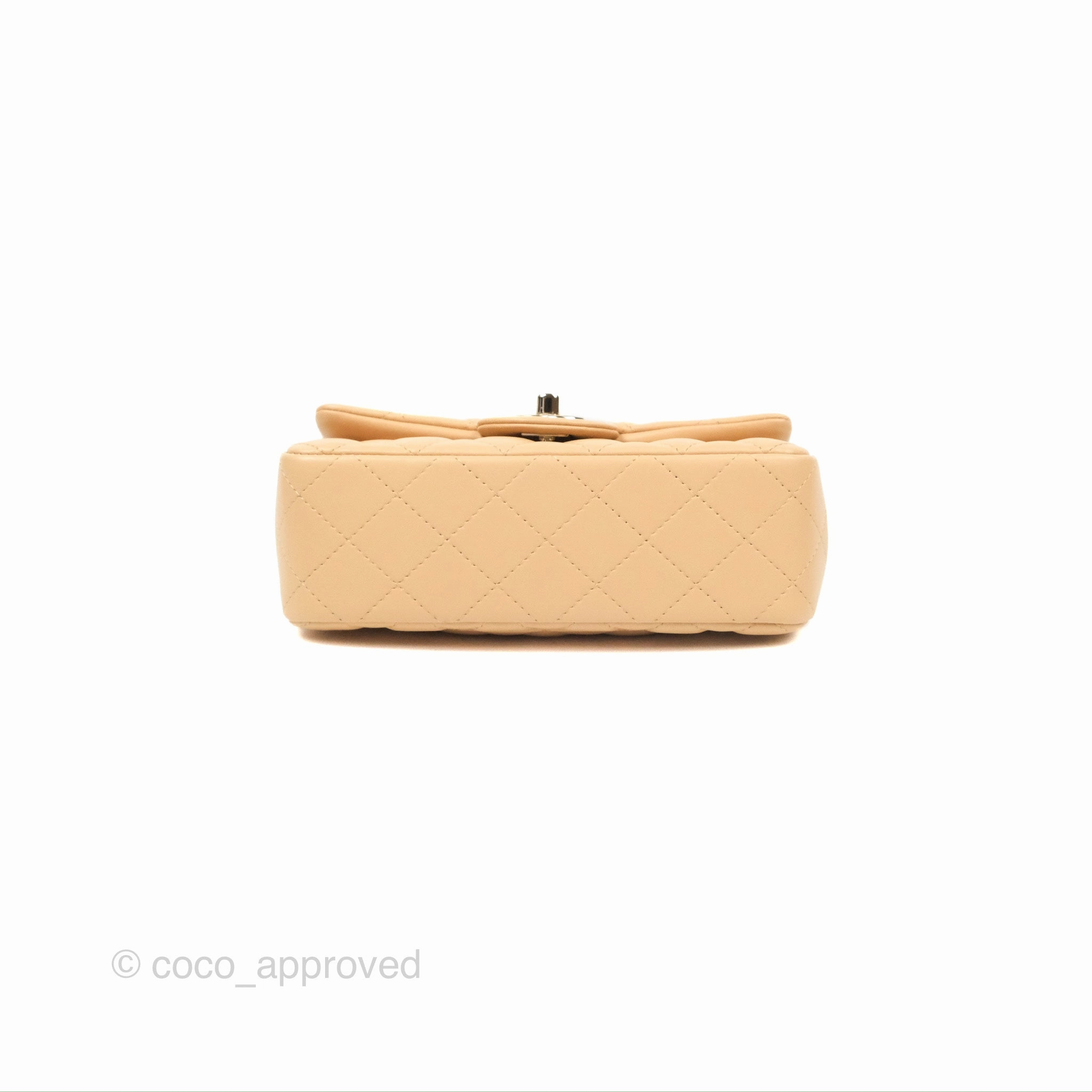 Chanel Quilted Mini Rectangular Beige Lambskin Gold Hardware