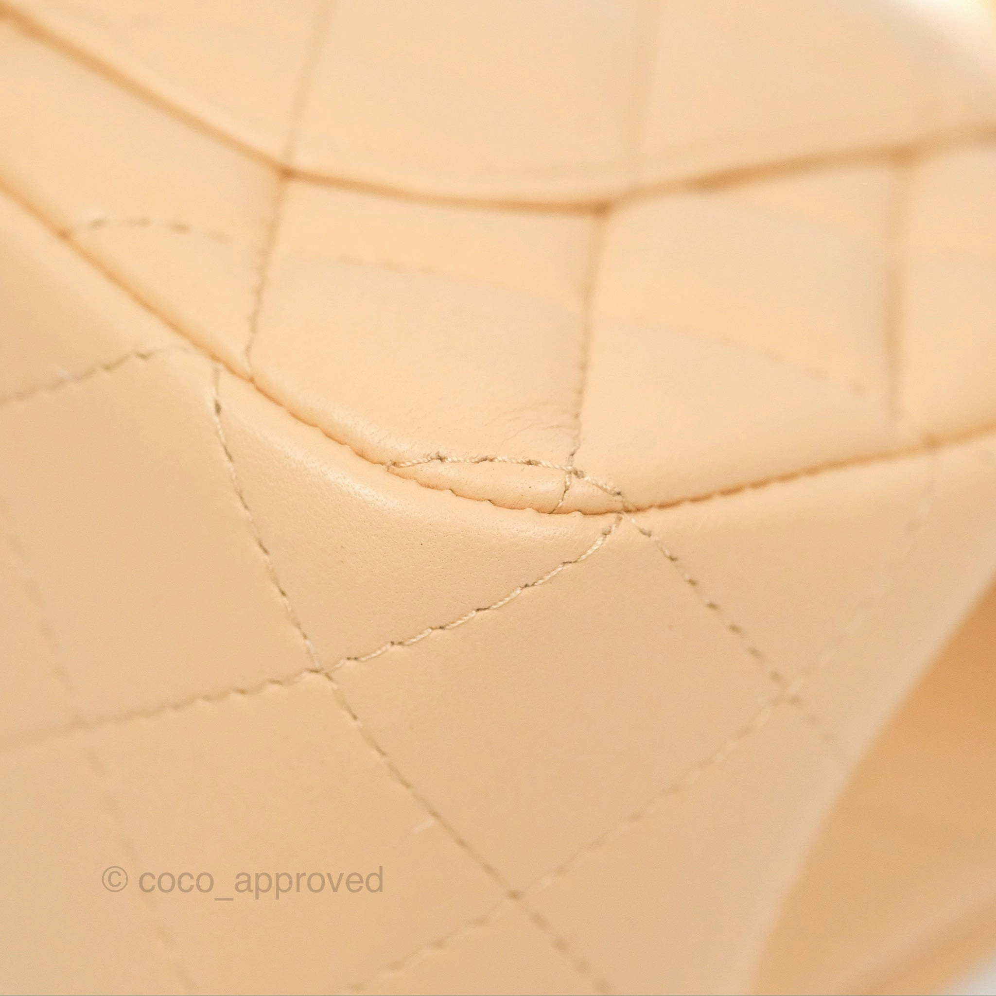 Chanel Quilted Mini Rectangular Beige Lambskin Gold Hardware