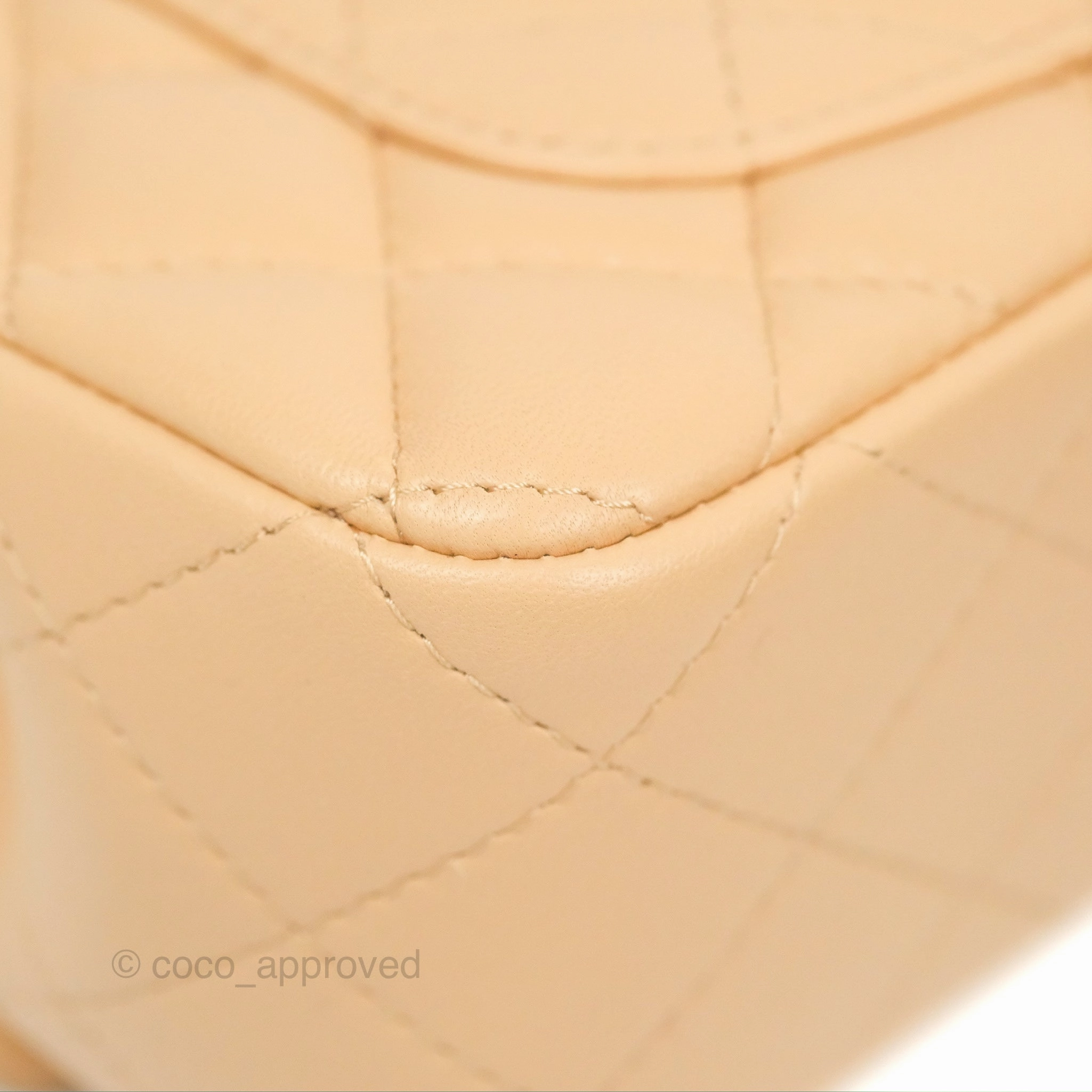 Chanel Quilted Mini Rectangular Beige Lambskin Gold Hardware