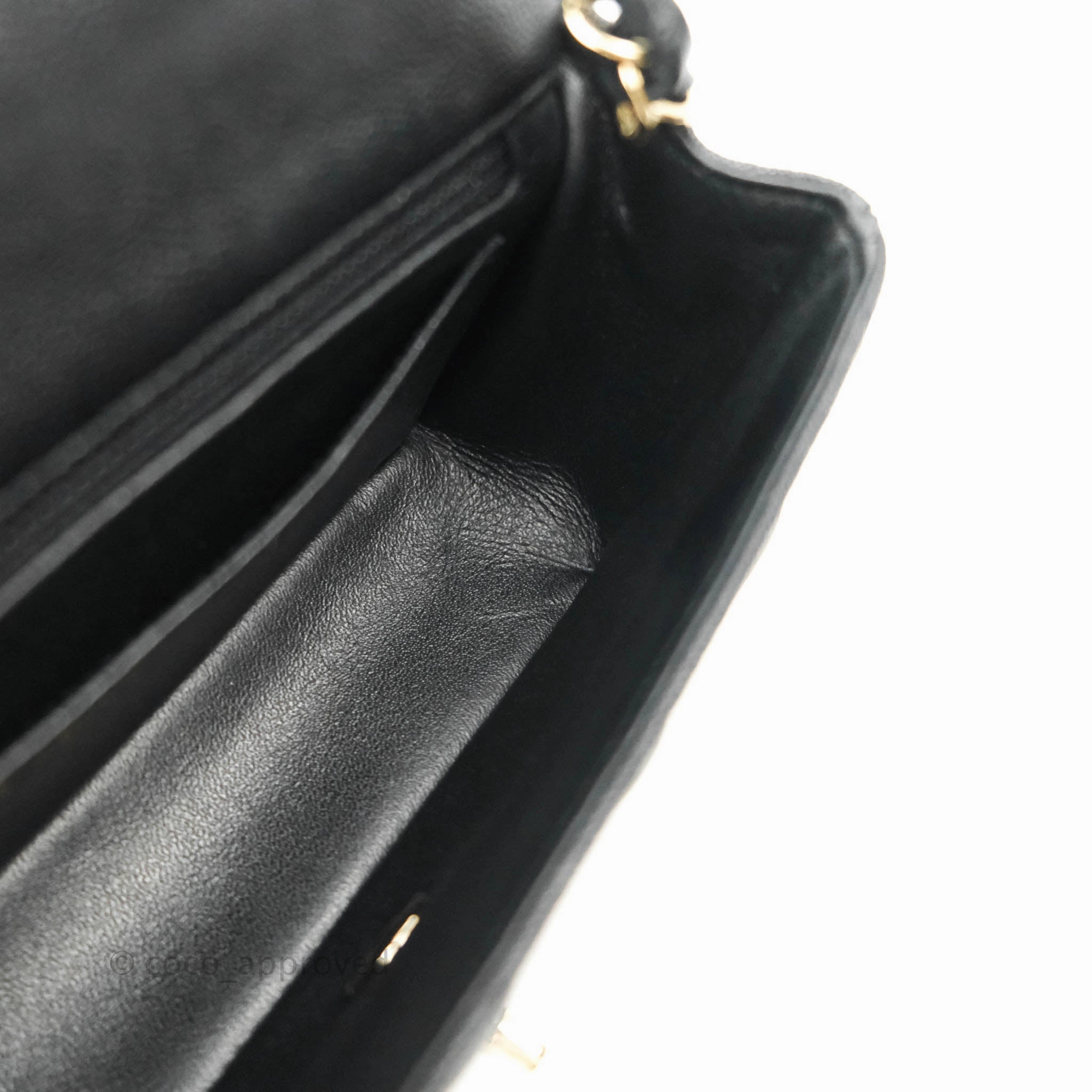 Chanel Quilted Mini Rectangular Black Caviar Gold Hardware 18B