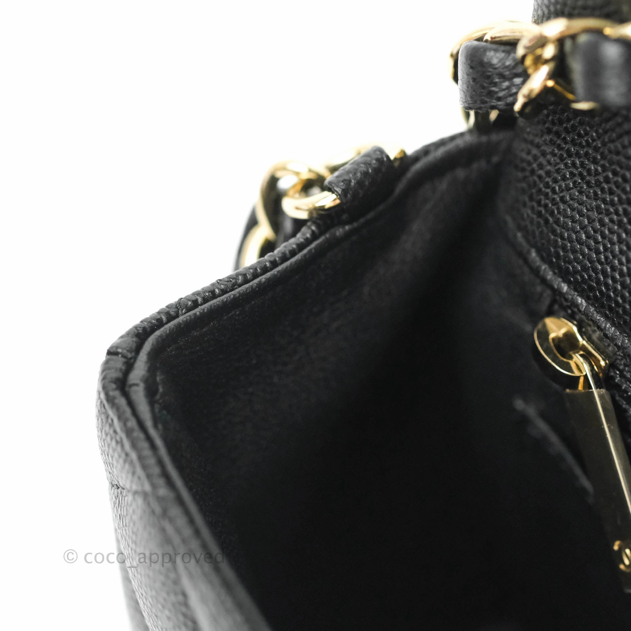 Chanel Quilted Mini Rectangular Black Caviar Gold Hardware 18B