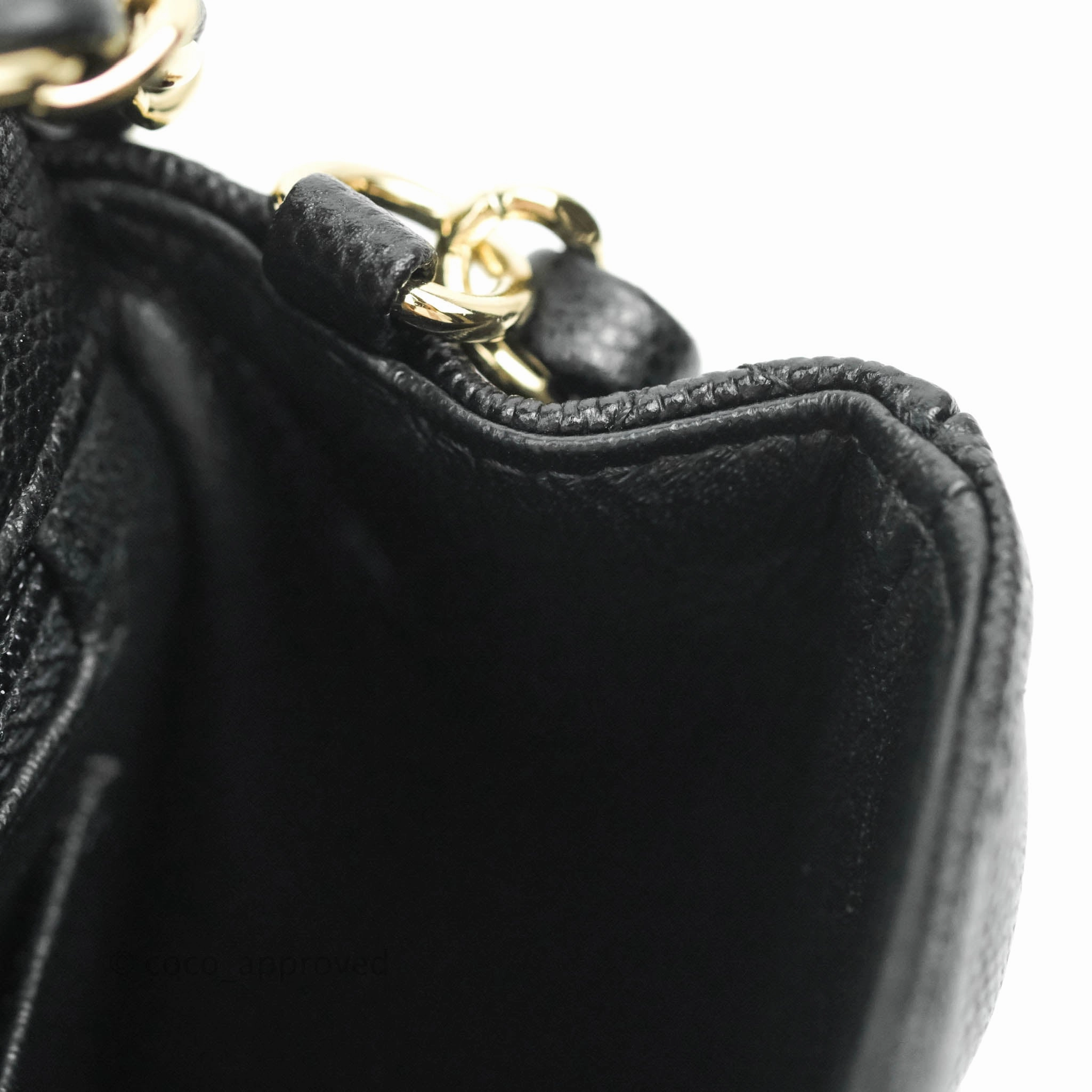 Chanel Quilted Mini Rectangular Black Caviar Gold Hardware 18B