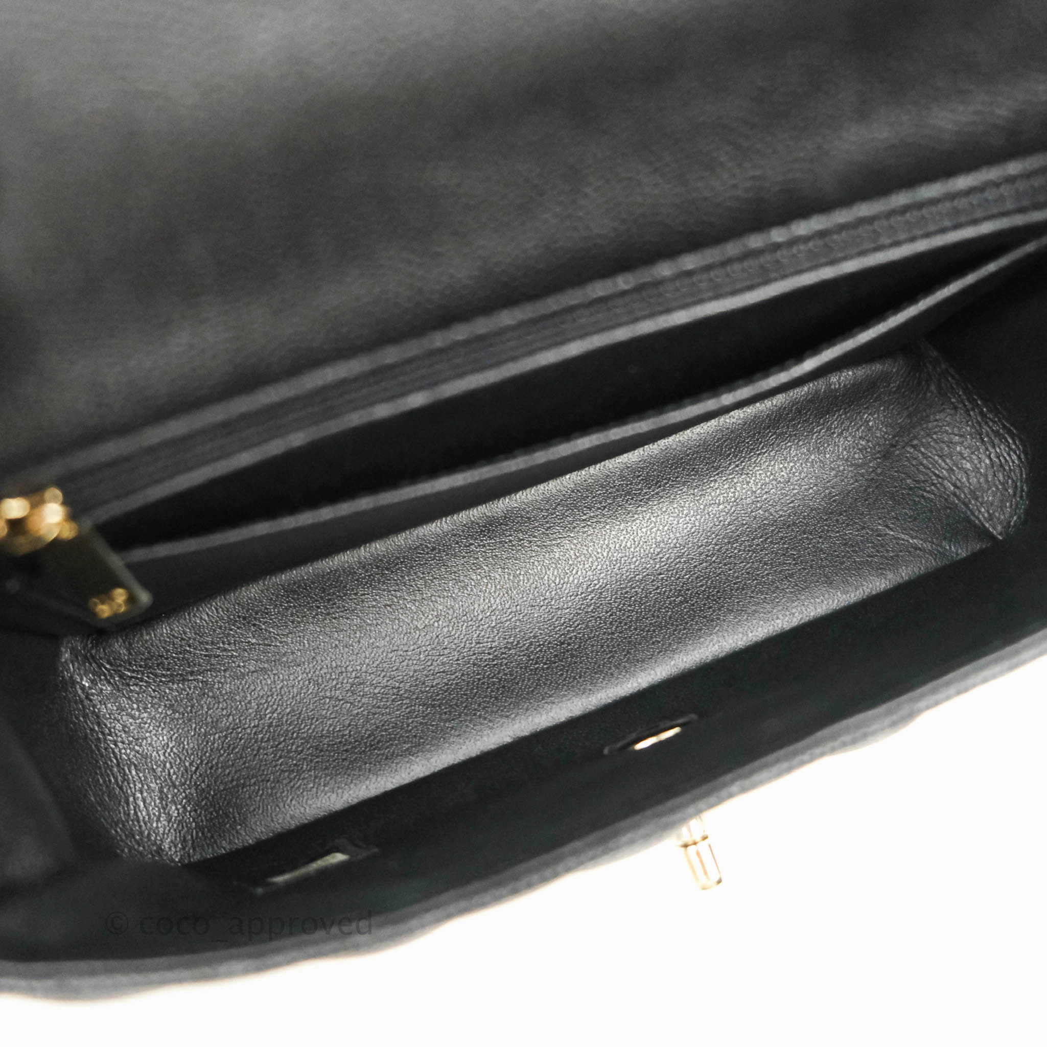 Chanel Quilted Mini Rectangular Black Caviar Gold Hardware 18B