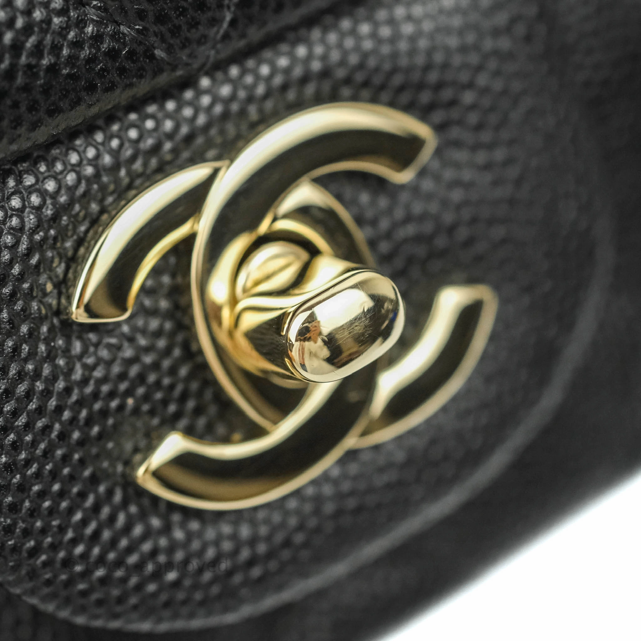 Chanel Quilted Mini Rectangular Black Caviar Gold Hardware 18B