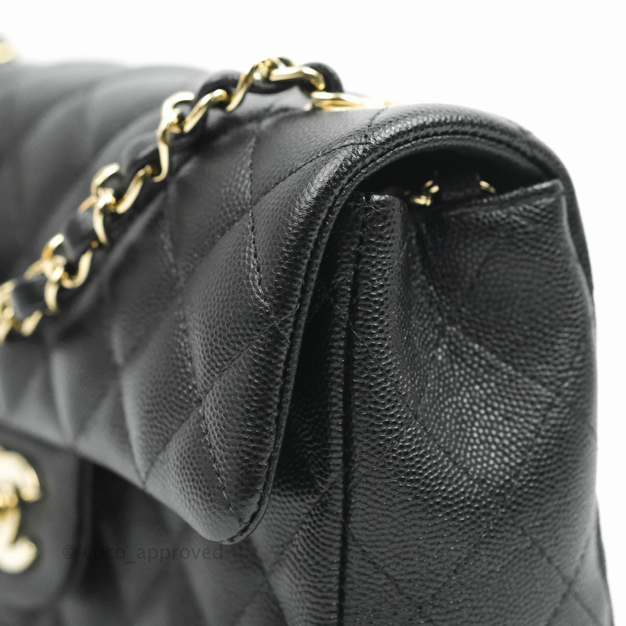 Chanel Quilted Mini Rectangular Black Caviar Gold Hardware 18B