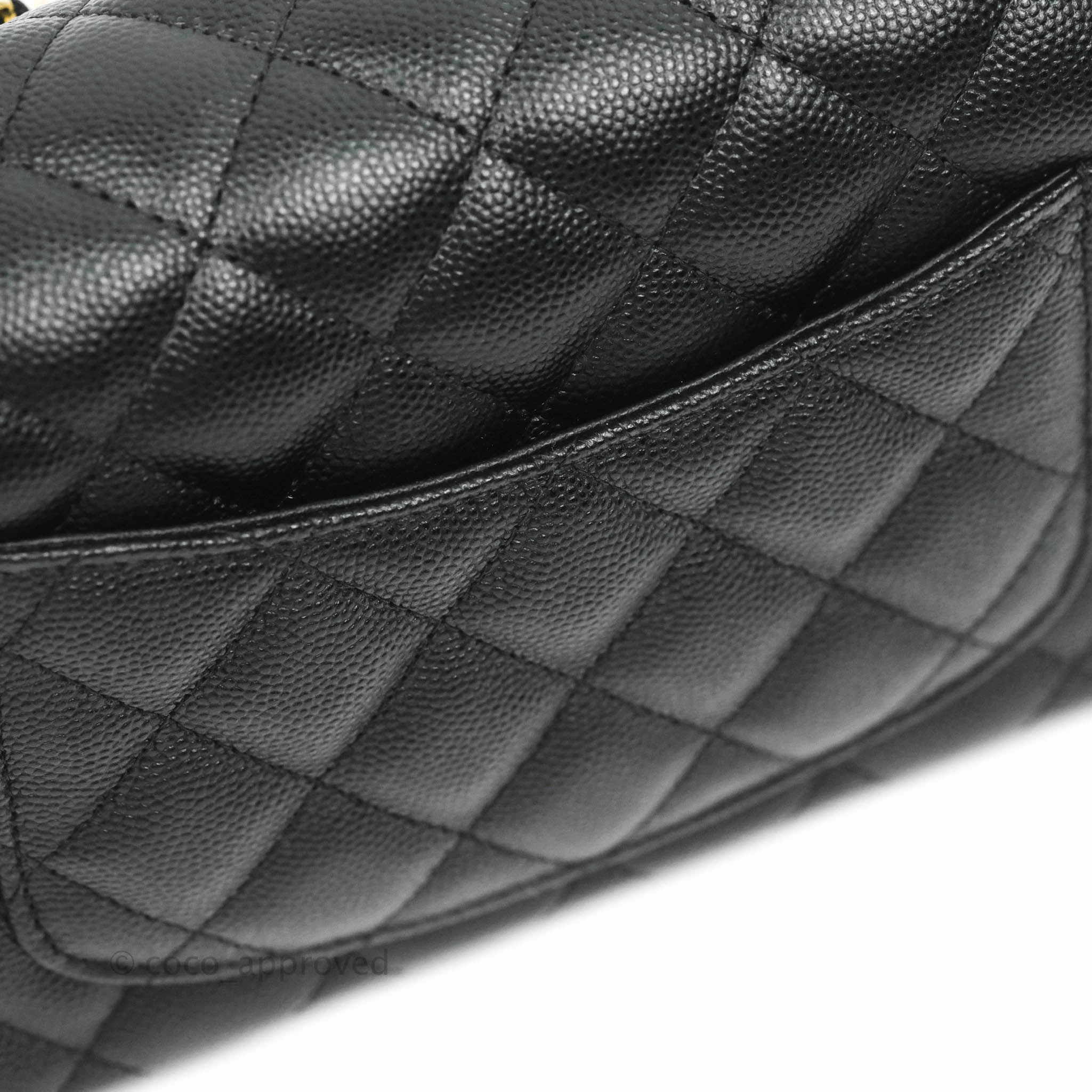 Chanel Quilted Mini Rectangular Black Caviar Gold Hardware 18B