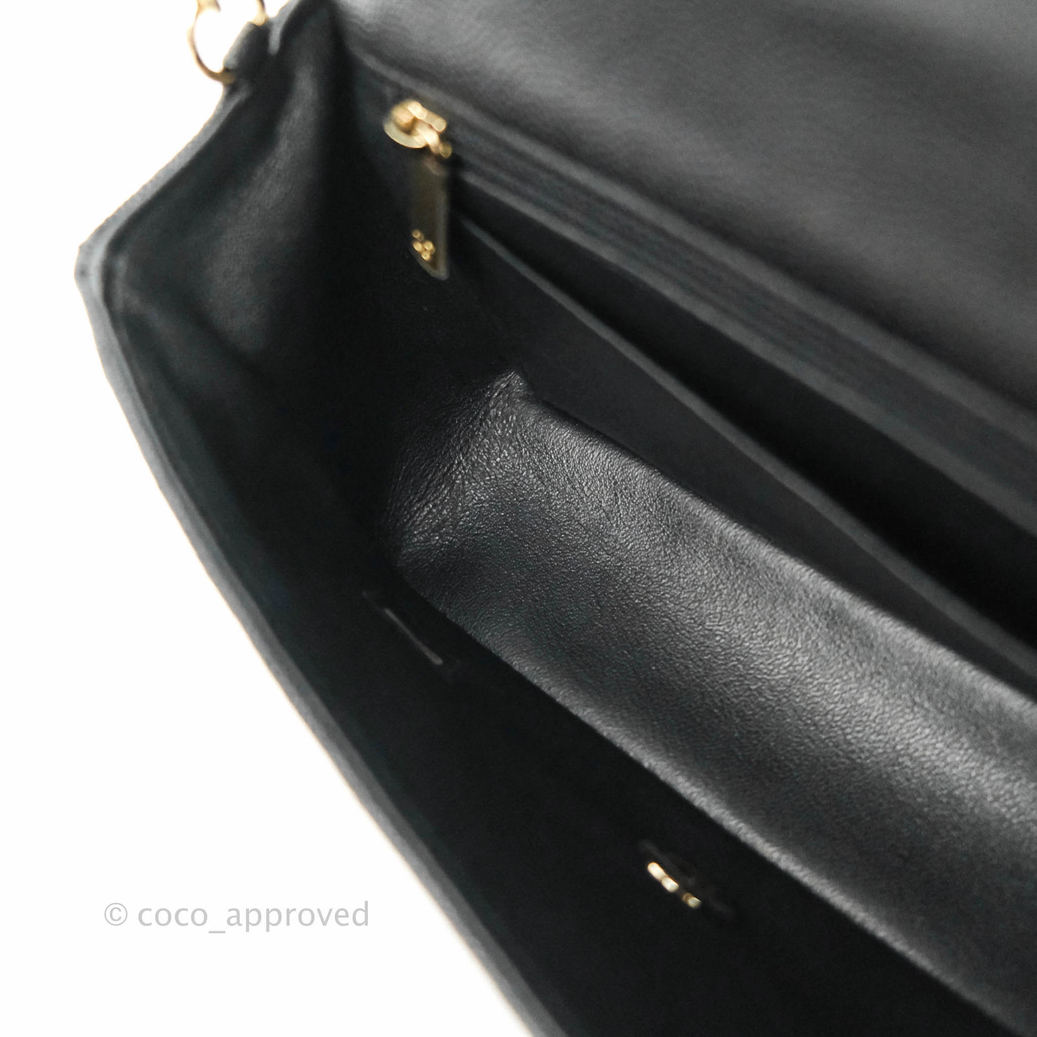 Chanel Quilted Mini Rectangular Black Caviar Gold Hardware 18B