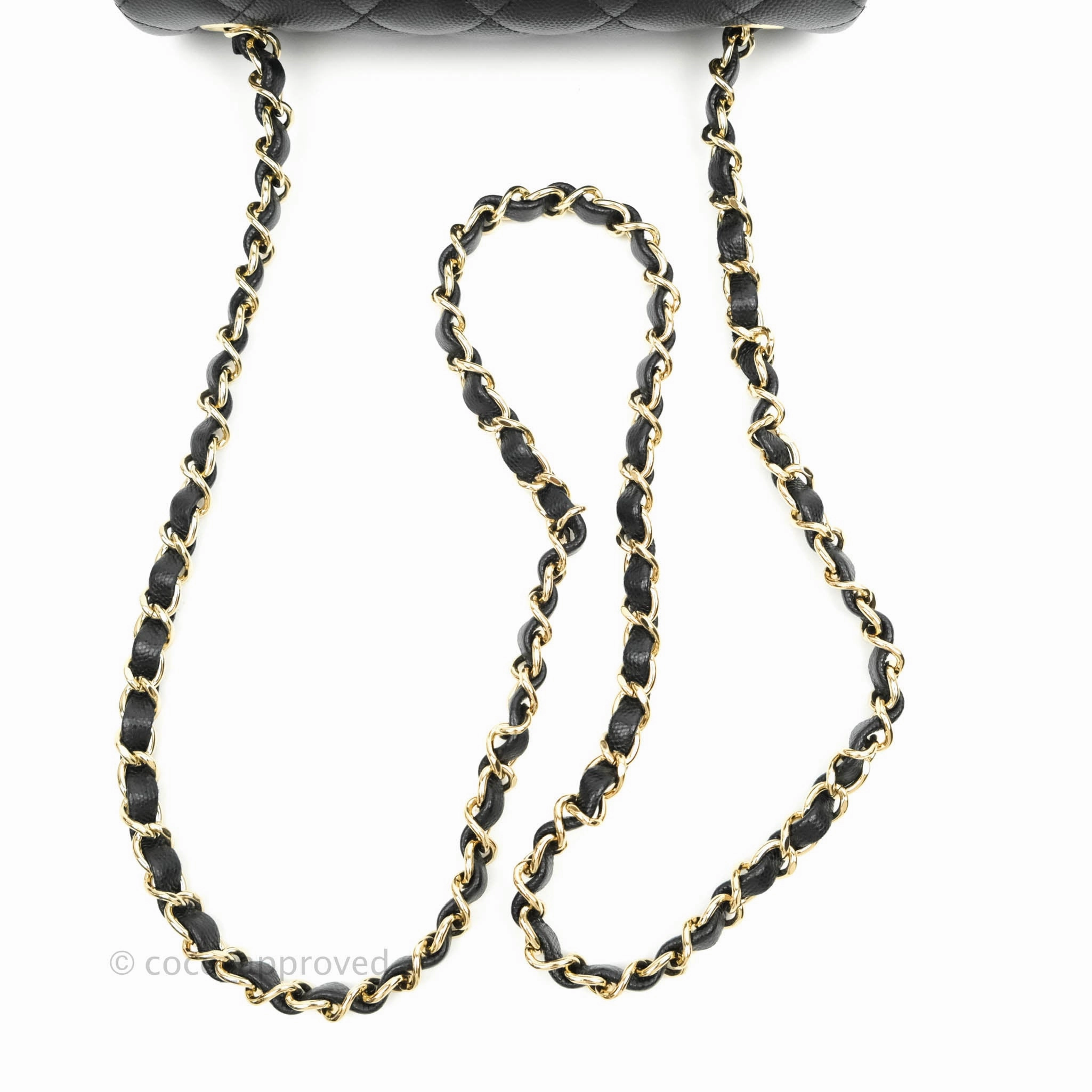 Chanel Quilted Mini Rectangular Black Caviar Gold Hardware 18B