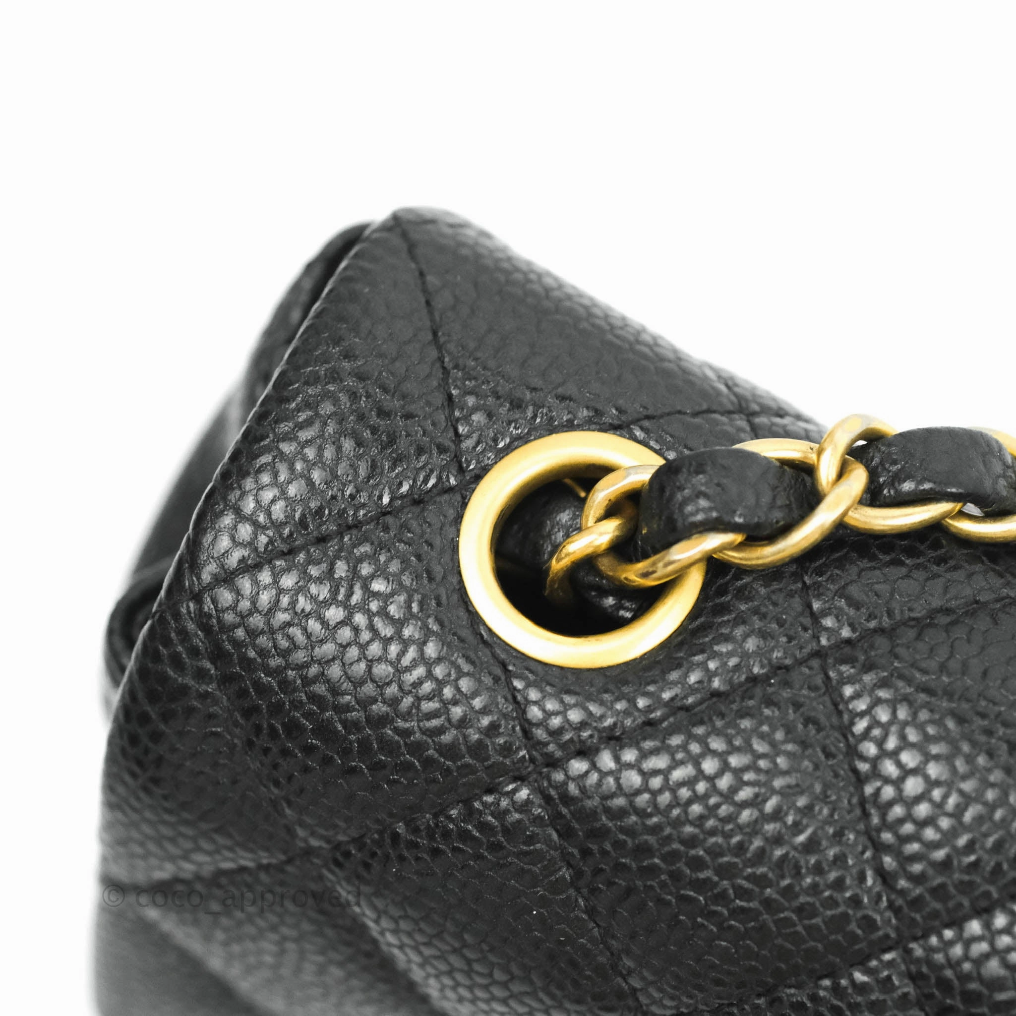 Chanel Quilted Mini Rectangular Black Caviar Gold Hardware