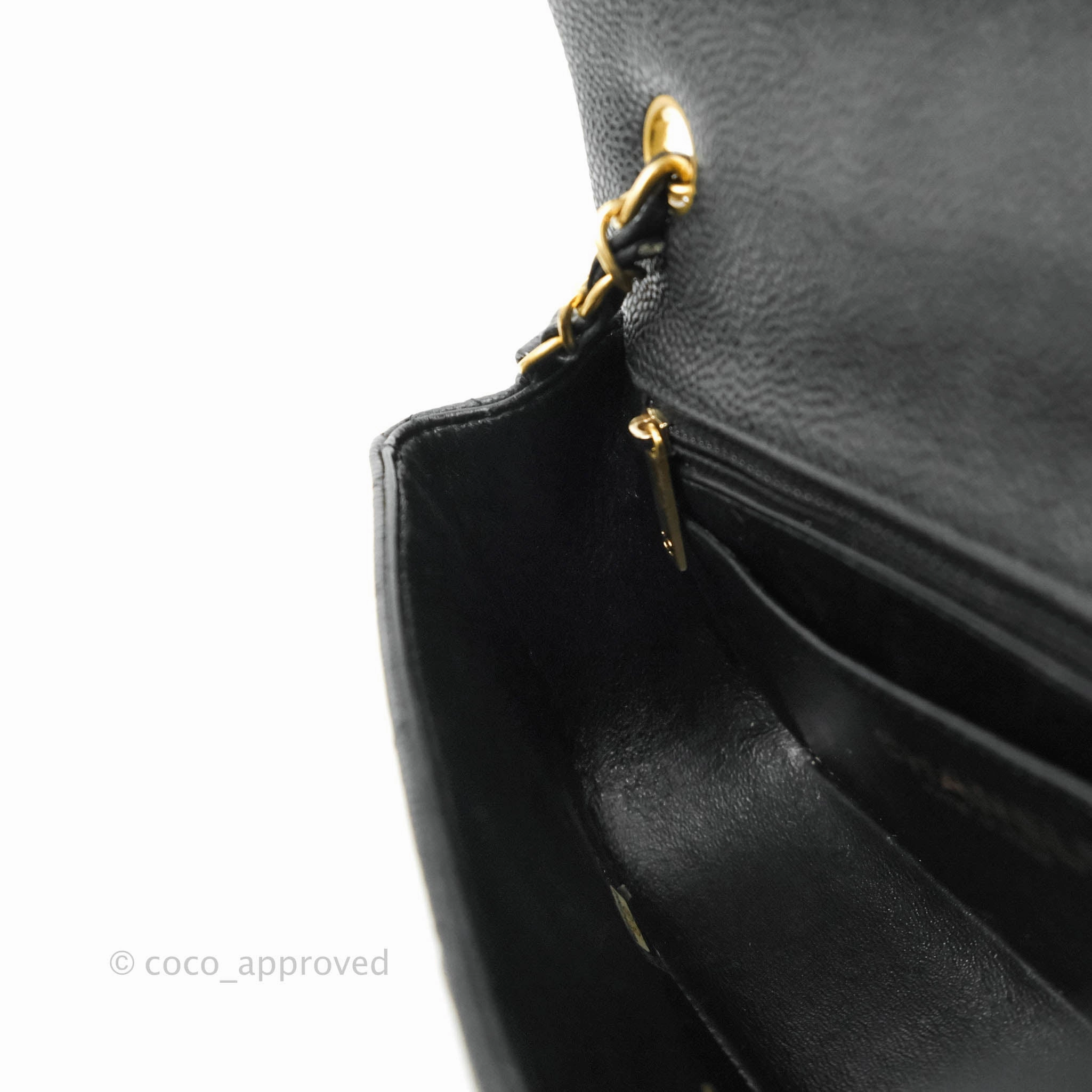 Chanel Quilted Mini Rectangular Black Caviar Gold Hardware