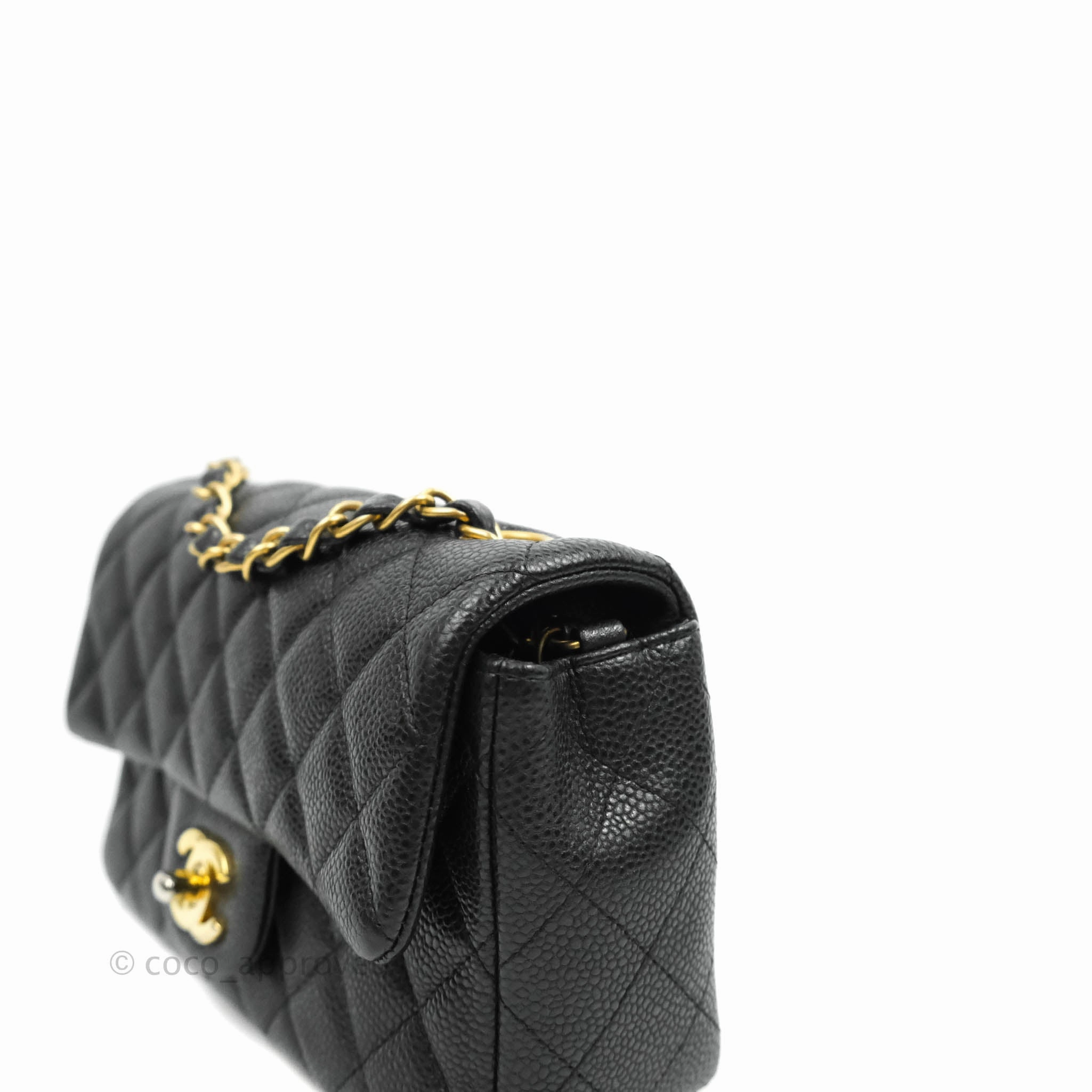 Chanel Quilted Mini Rectangular Black Caviar Gold Hardware