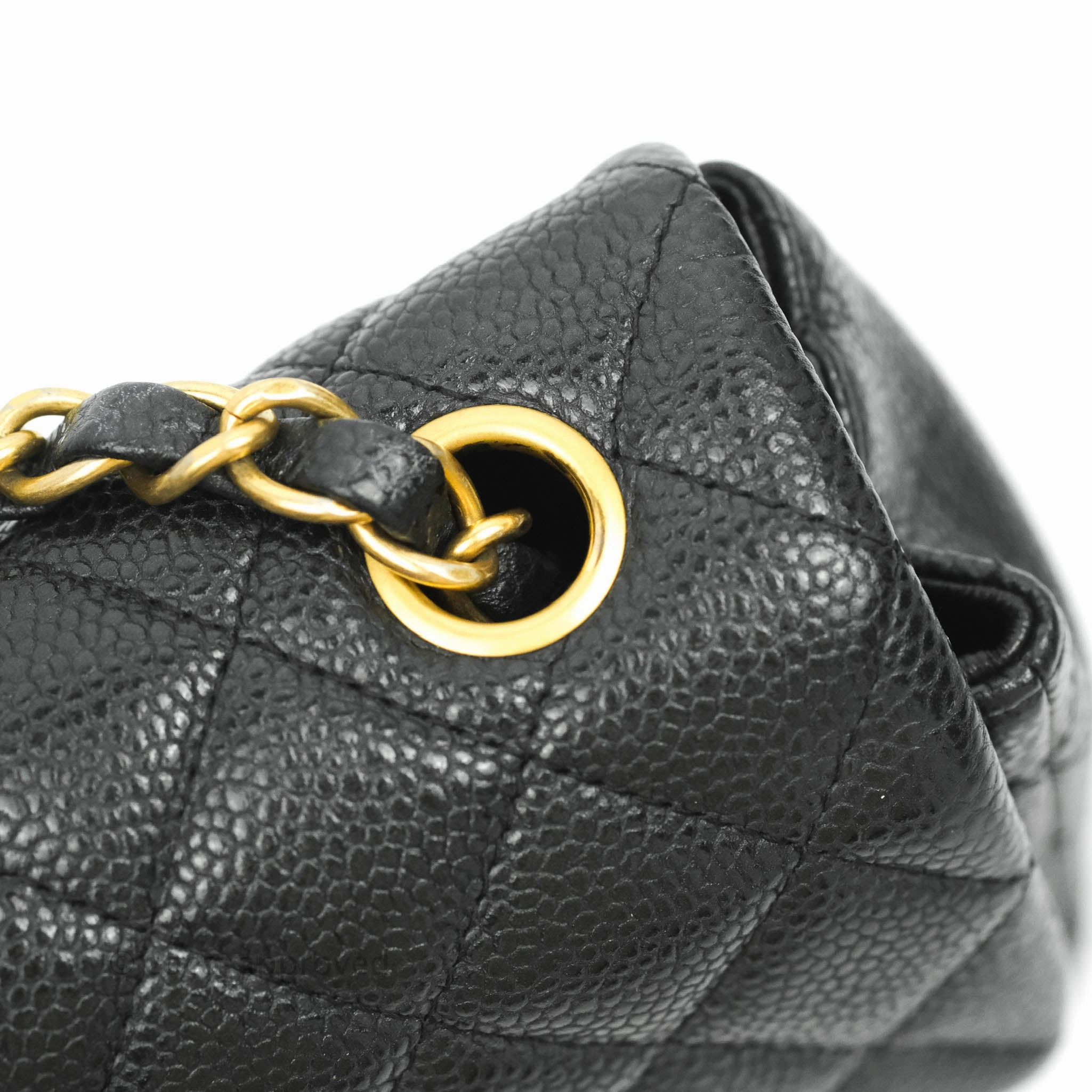 Chanel Quilted Mini Rectangular Black Caviar Gold Hardware