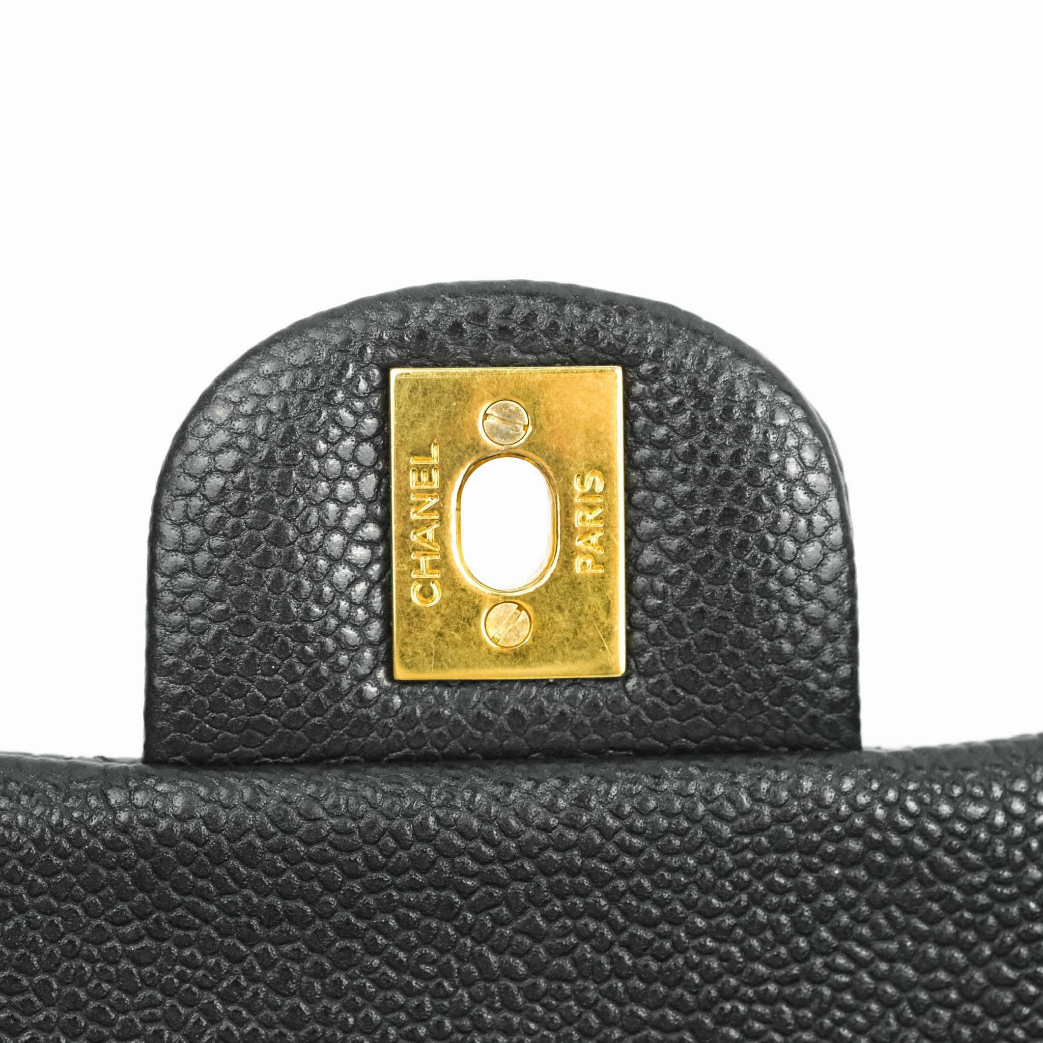 Chanel Quilted Mini Rectangular Black Caviar Gold Hardware