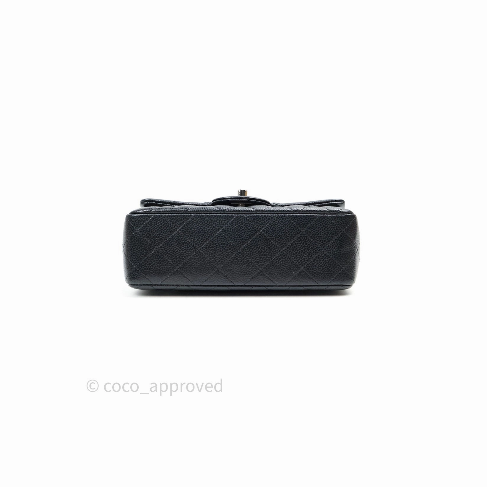 Chanel Quilted Mini Rectangular Black Caviar Silver Hardware 14B