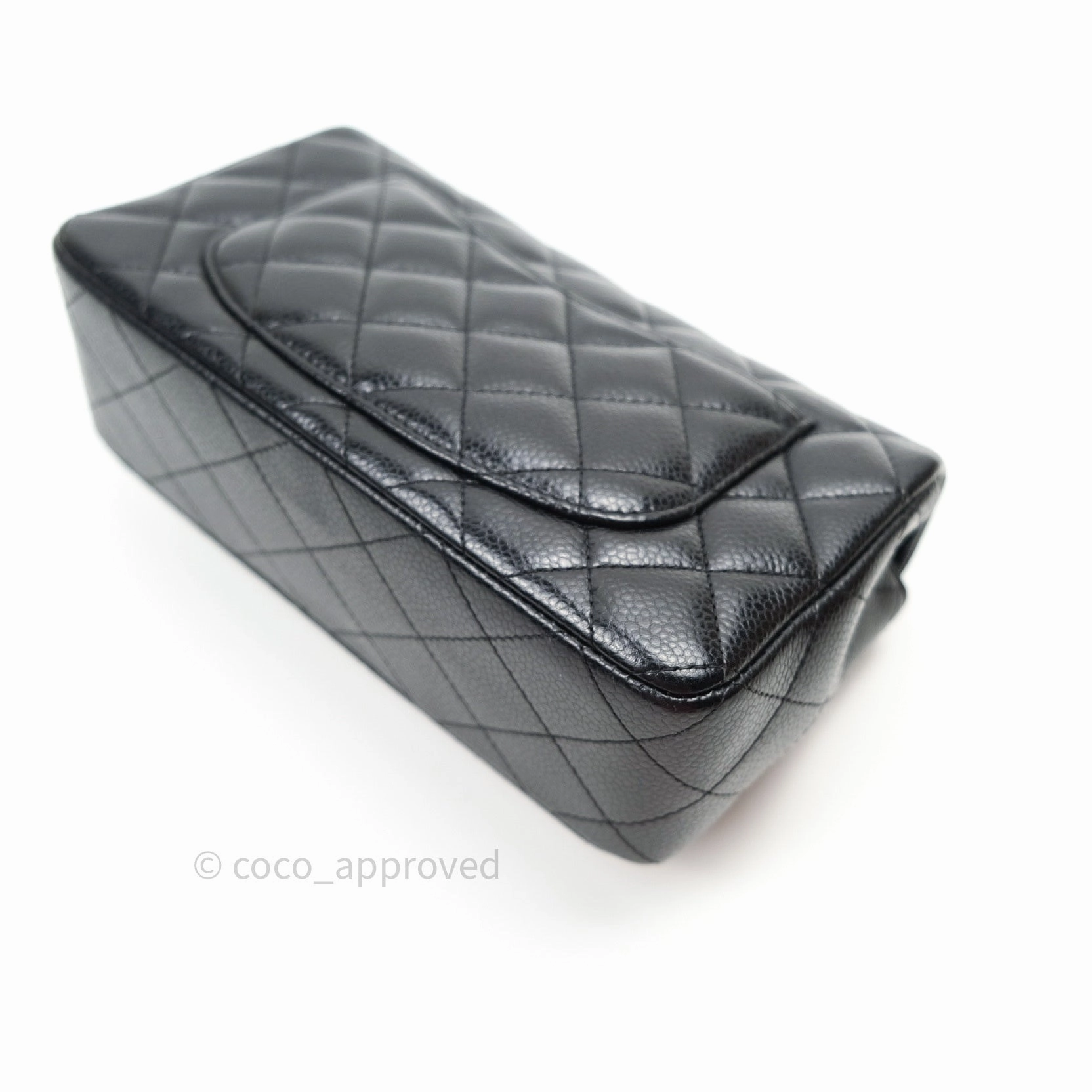Chanel Quilted Mini Rectangular Black Caviar Silver Hardware 14B