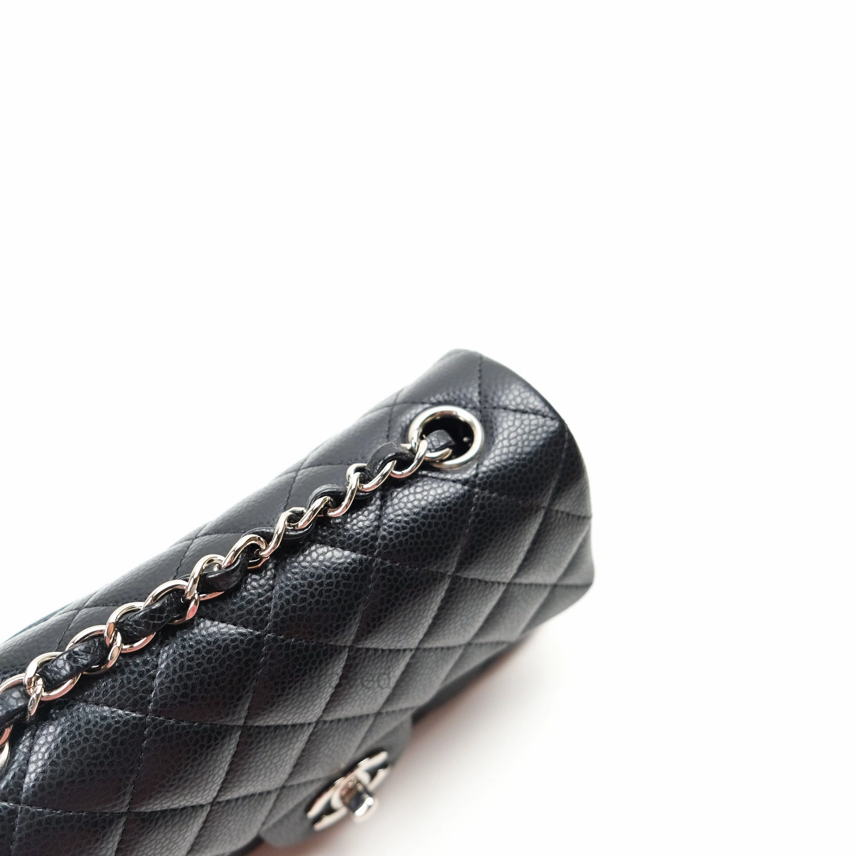 Chanel Quilted Mini Rectangular Black Caviar Silver Hardware 14B