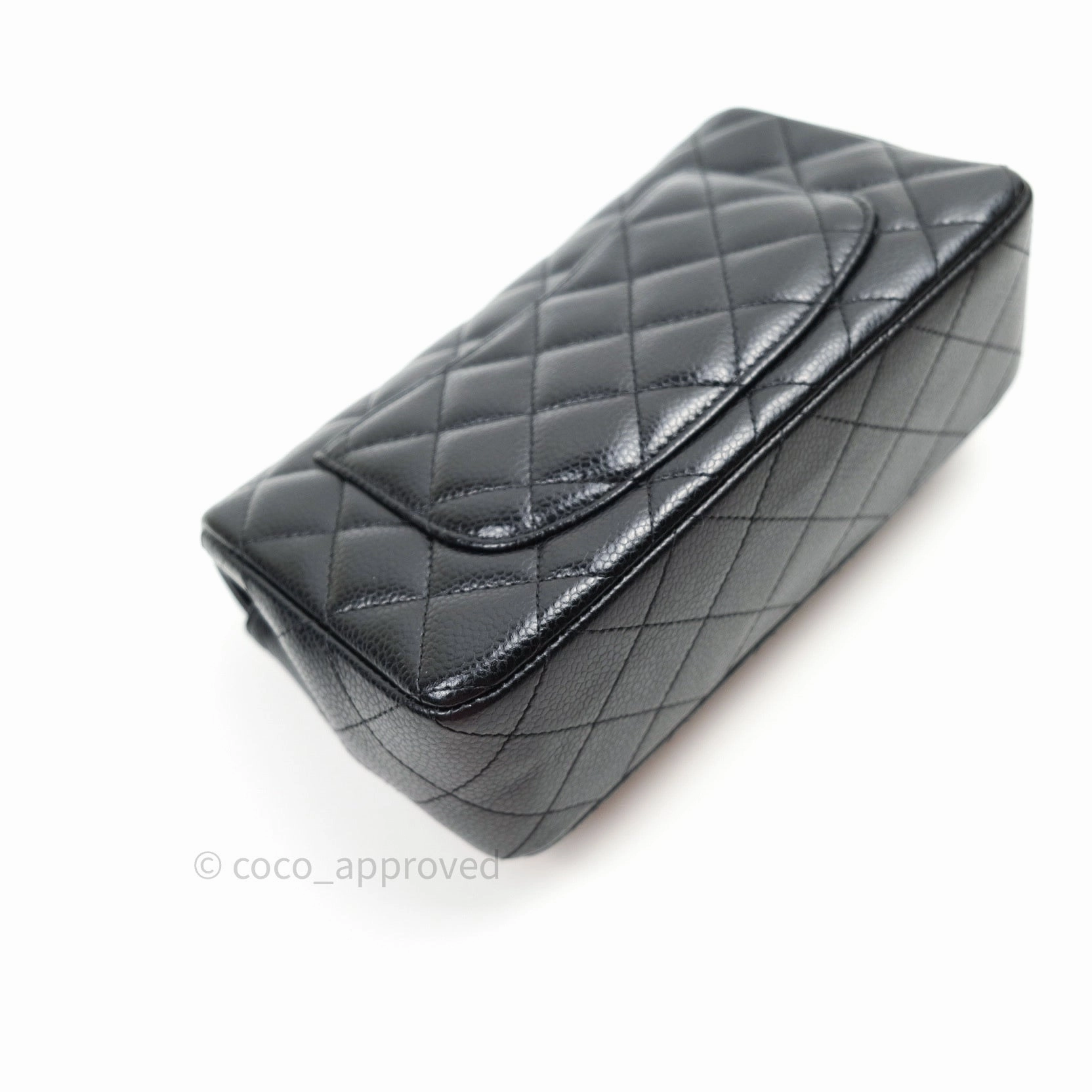 Chanel Quilted Mini Rectangular Black Caviar Silver Hardware 14B