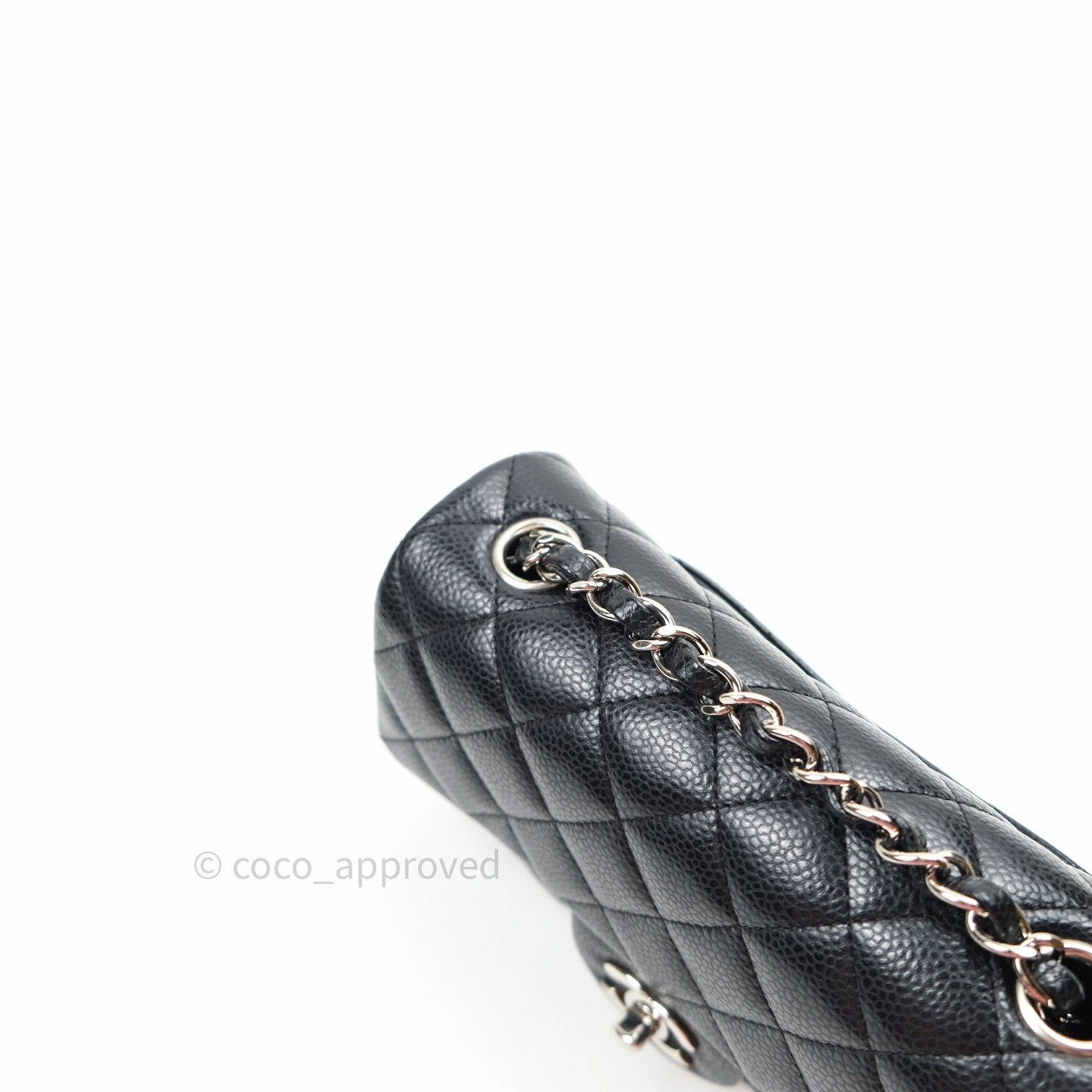Chanel Quilted Mini Rectangular Black Caviar Silver Hardware 14B