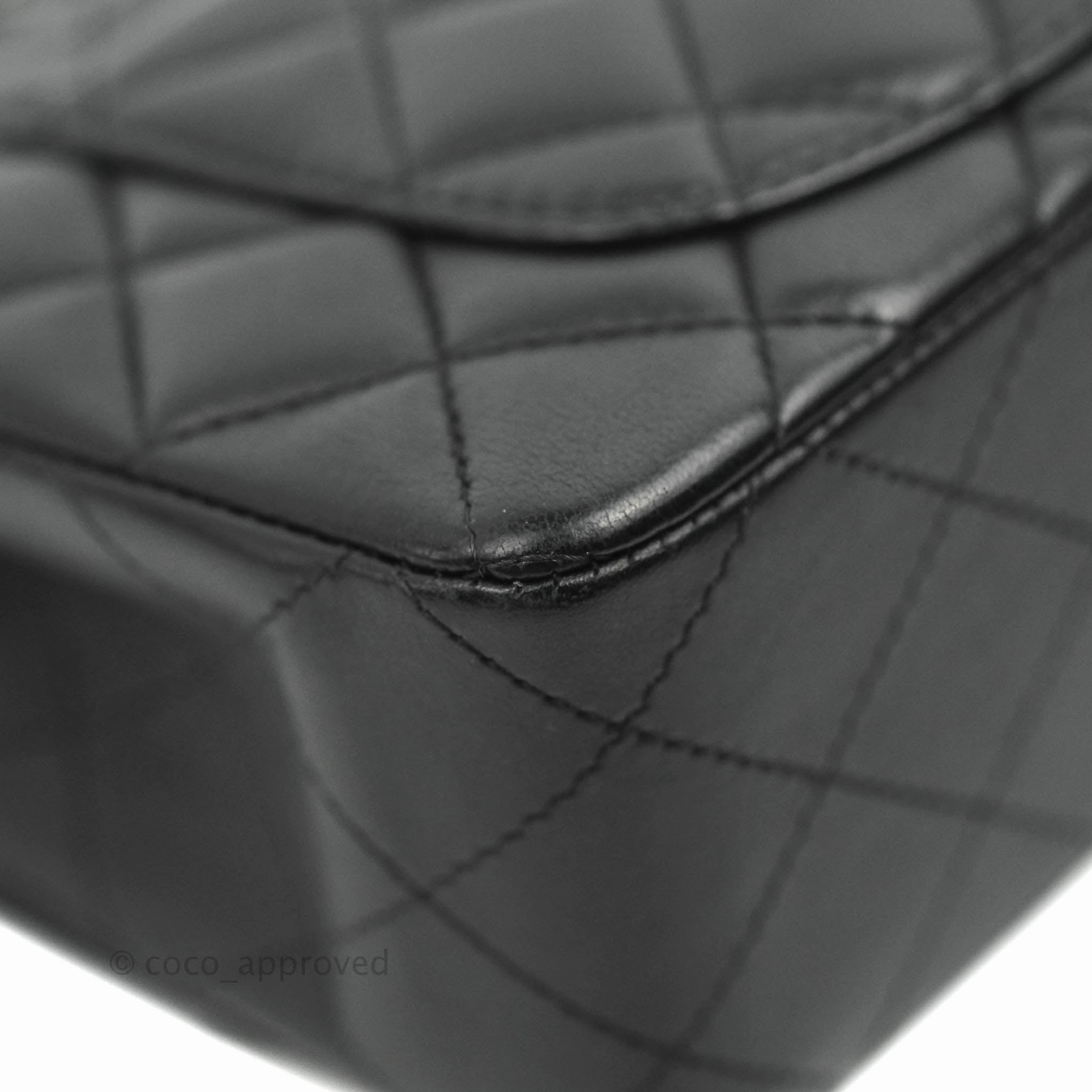 Chanel Quilted Mini Rectangular Black Lambskin Dark Silver Hardware