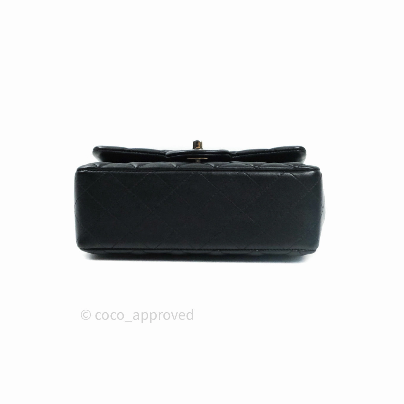 Chanel Quilted Mini Rectangular Black Lambskin Silver Hardware