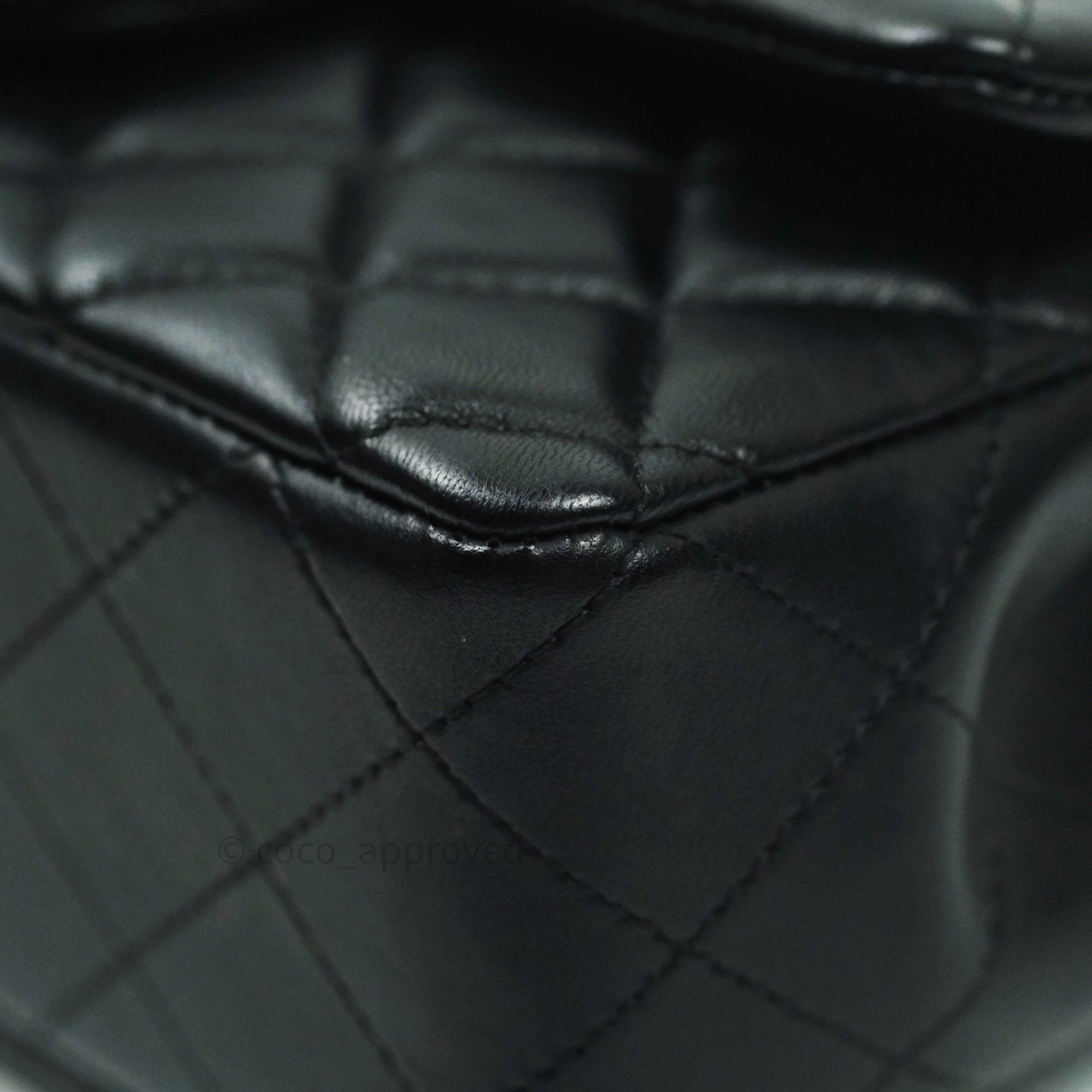 Chanel Quilted Mini Rectangular Black Lambskin Silver Hardware