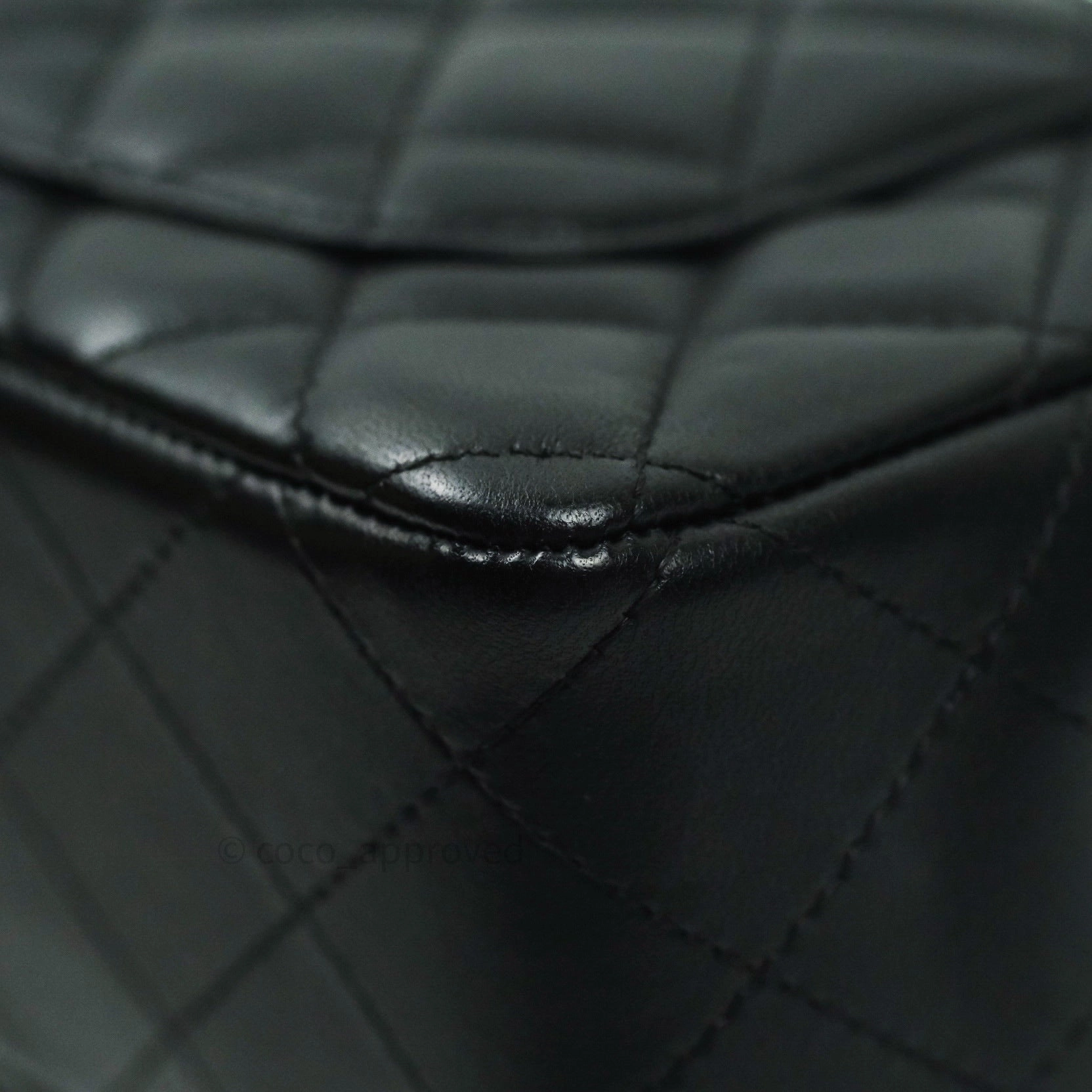 Chanel Quilted Mini Rectangular Black Lambskin Silver Hardware