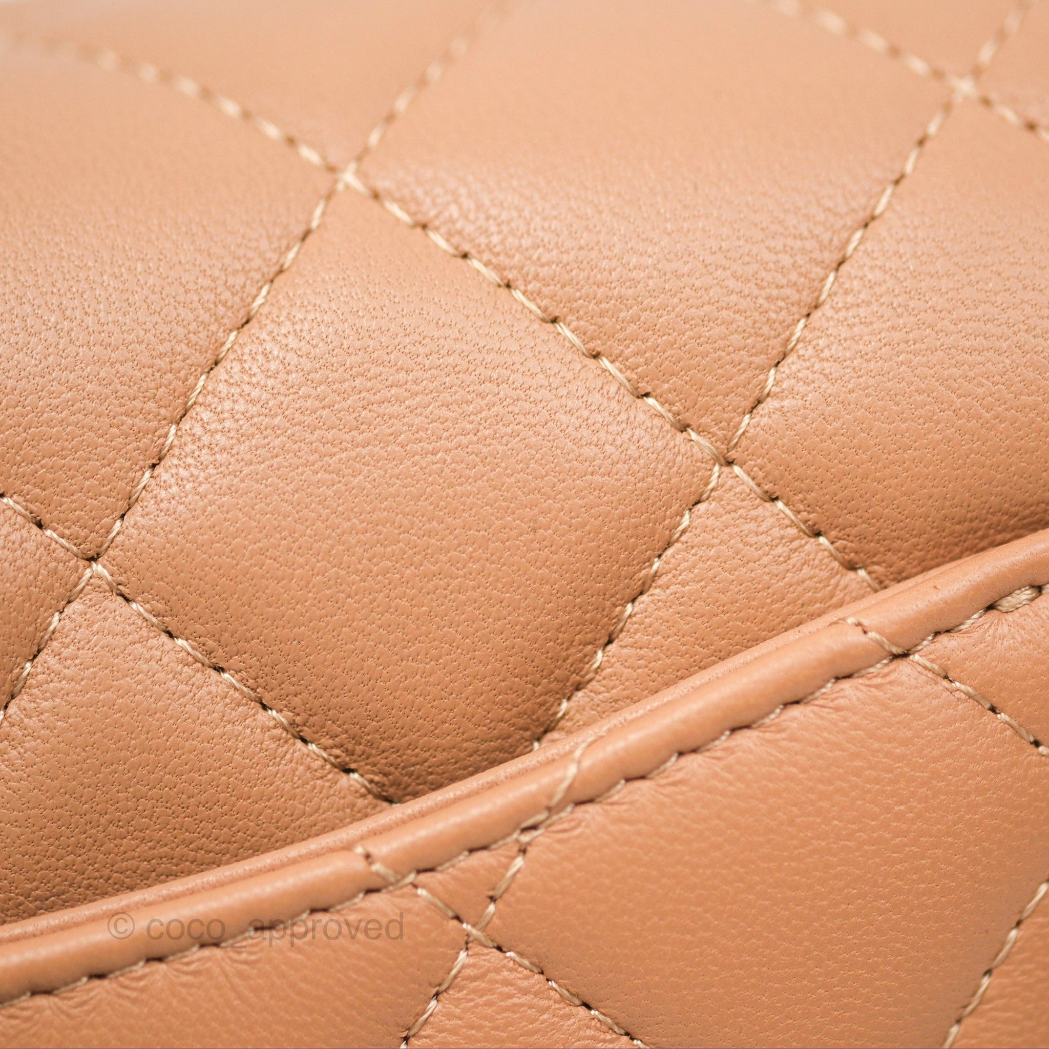 Chanel Quilted Mini Rectangular Dark Beige Lambskin Gold Hardware
