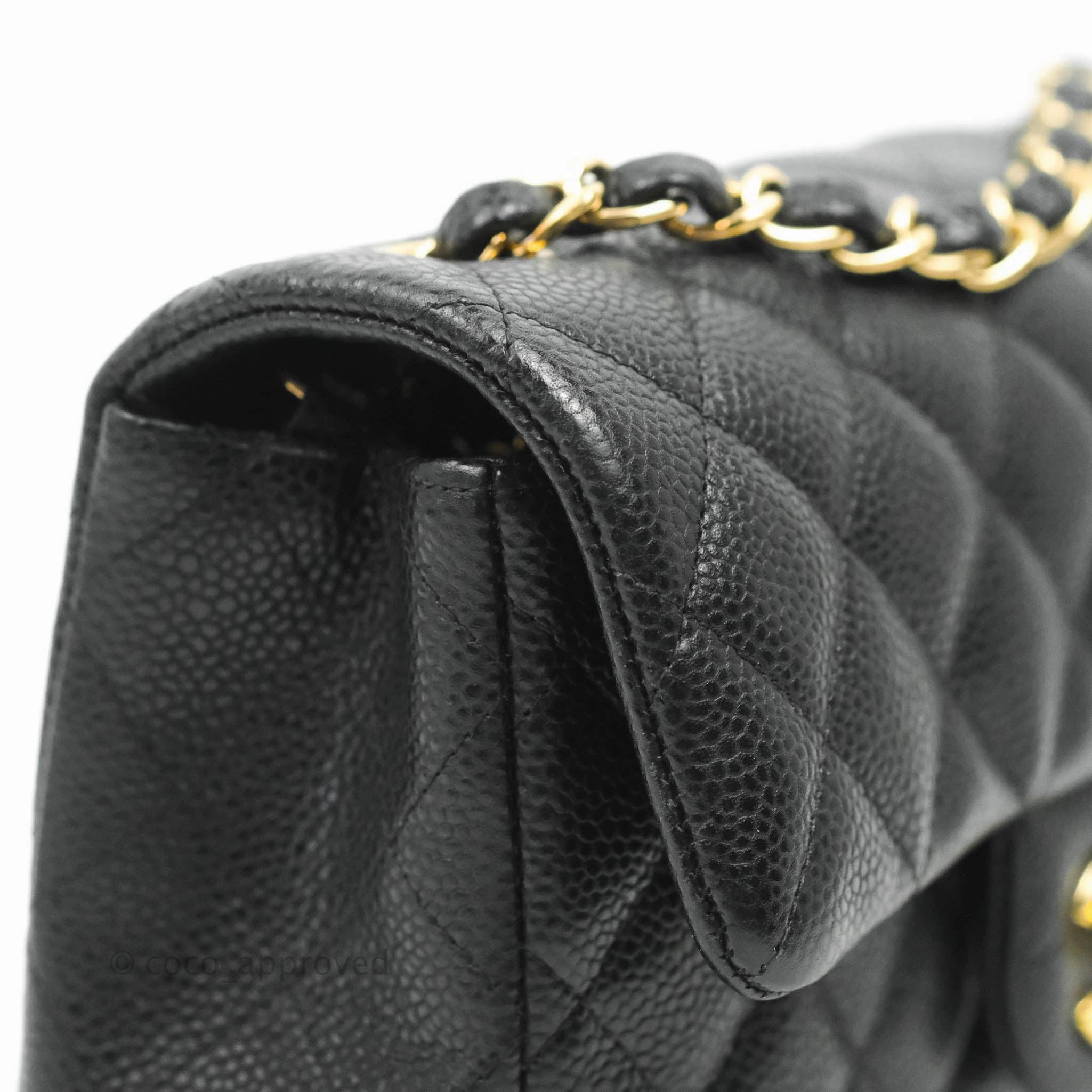 Chanel Quilted Mini Rectangular Flap Black Caviar Gold Hardware 18S