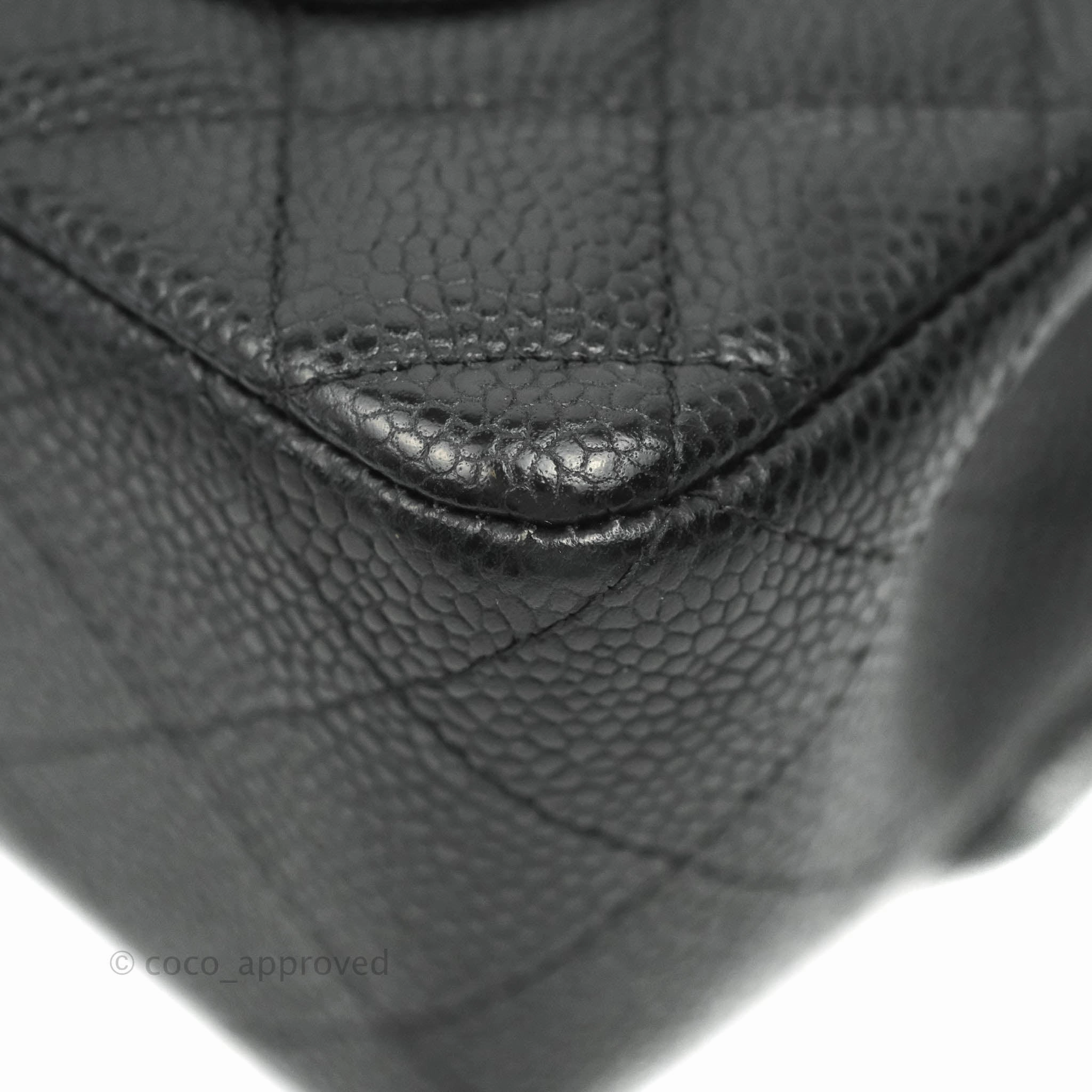 Chanel Quilted Mini Rectangular Flap Black Caviar Gold Hardware 18S