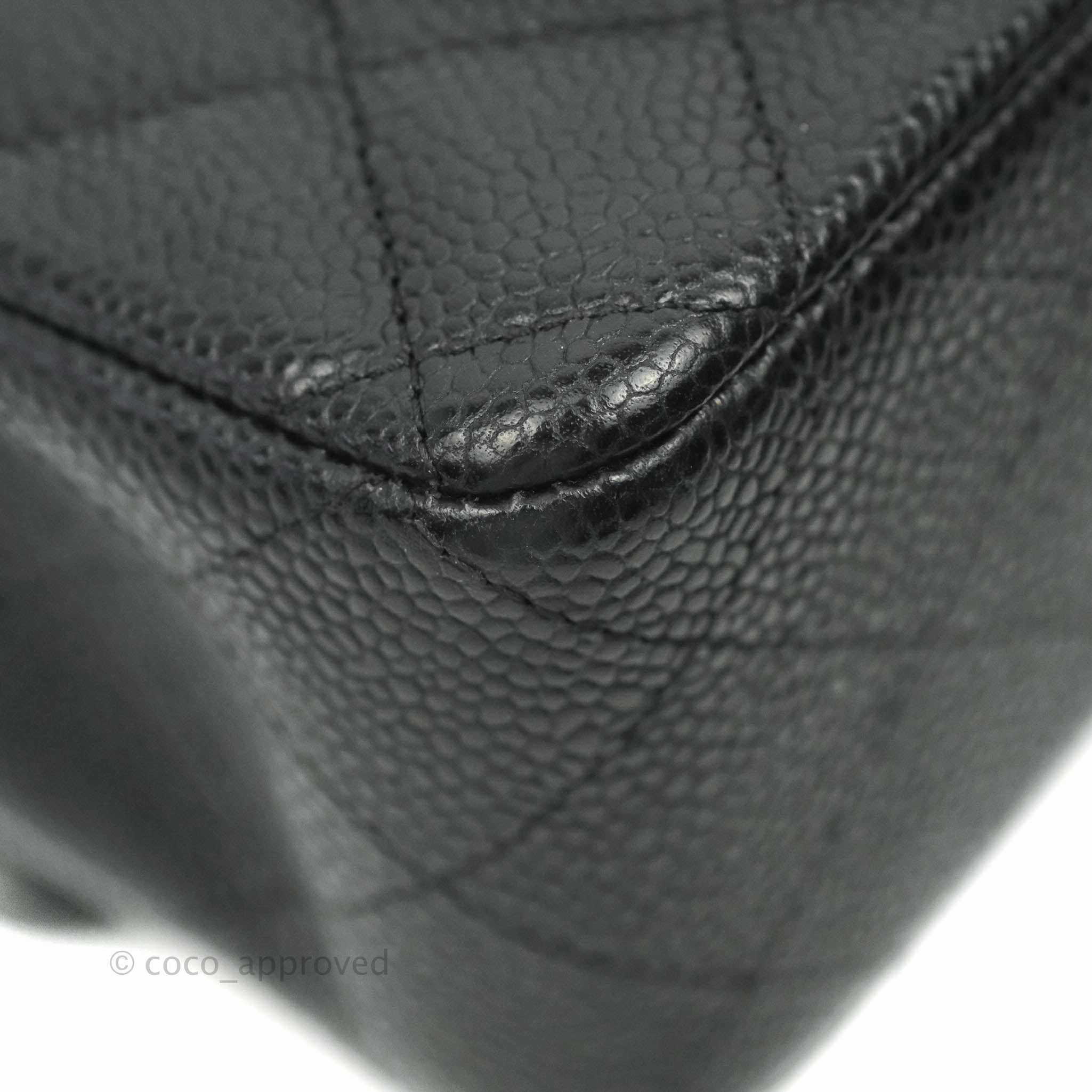 Chanel Quilted Mini Rectangular Flap Black Caviar Gold Hardware 18S