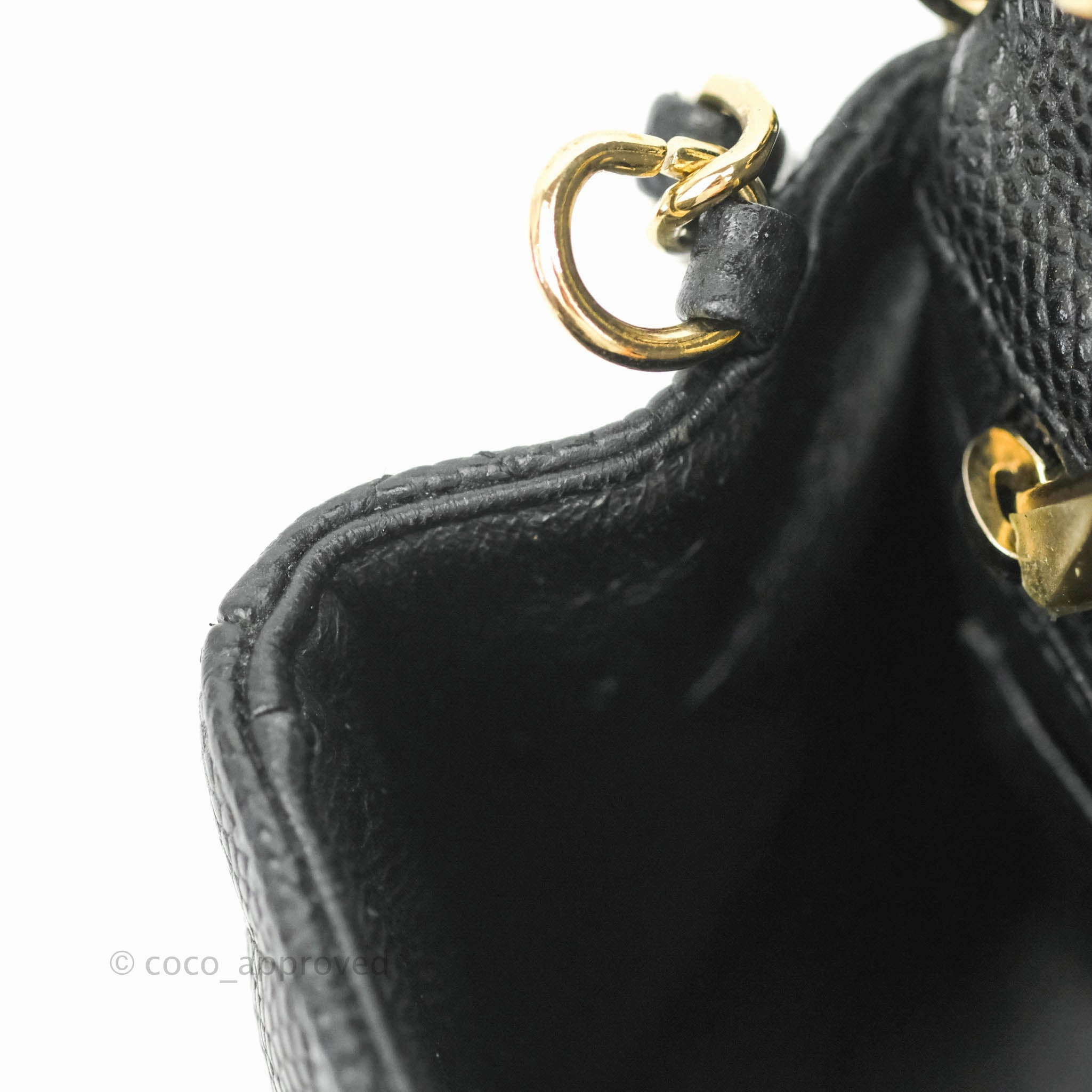 Chanel Quilted Mini Rectangular Flap Black Caviar Gold Hardware 18S