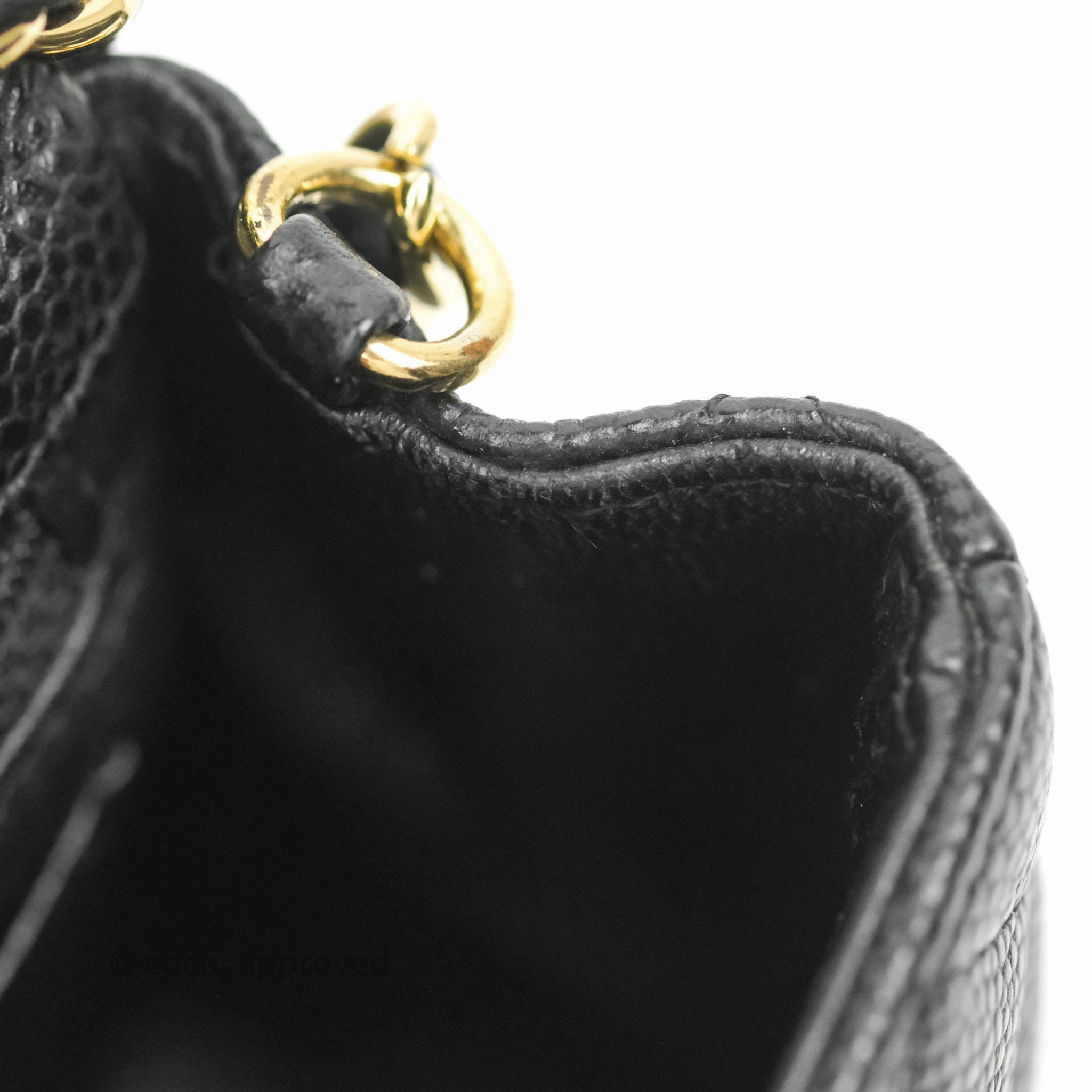 Chanel Quilted Mini Rectangular Flap Black Caviar Gold Hardware 18S