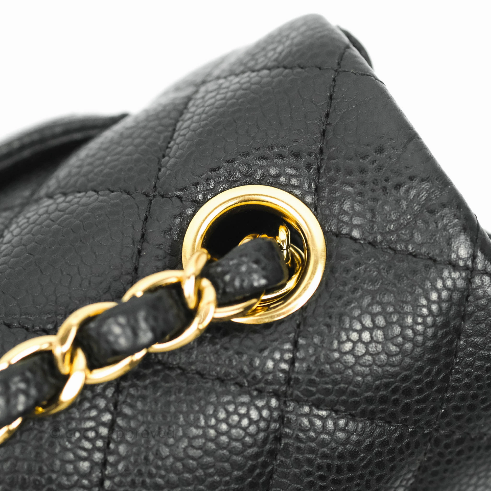 Chanel Quilted Mini Rectangular Flap Black Caviar Gold Hardware 18S