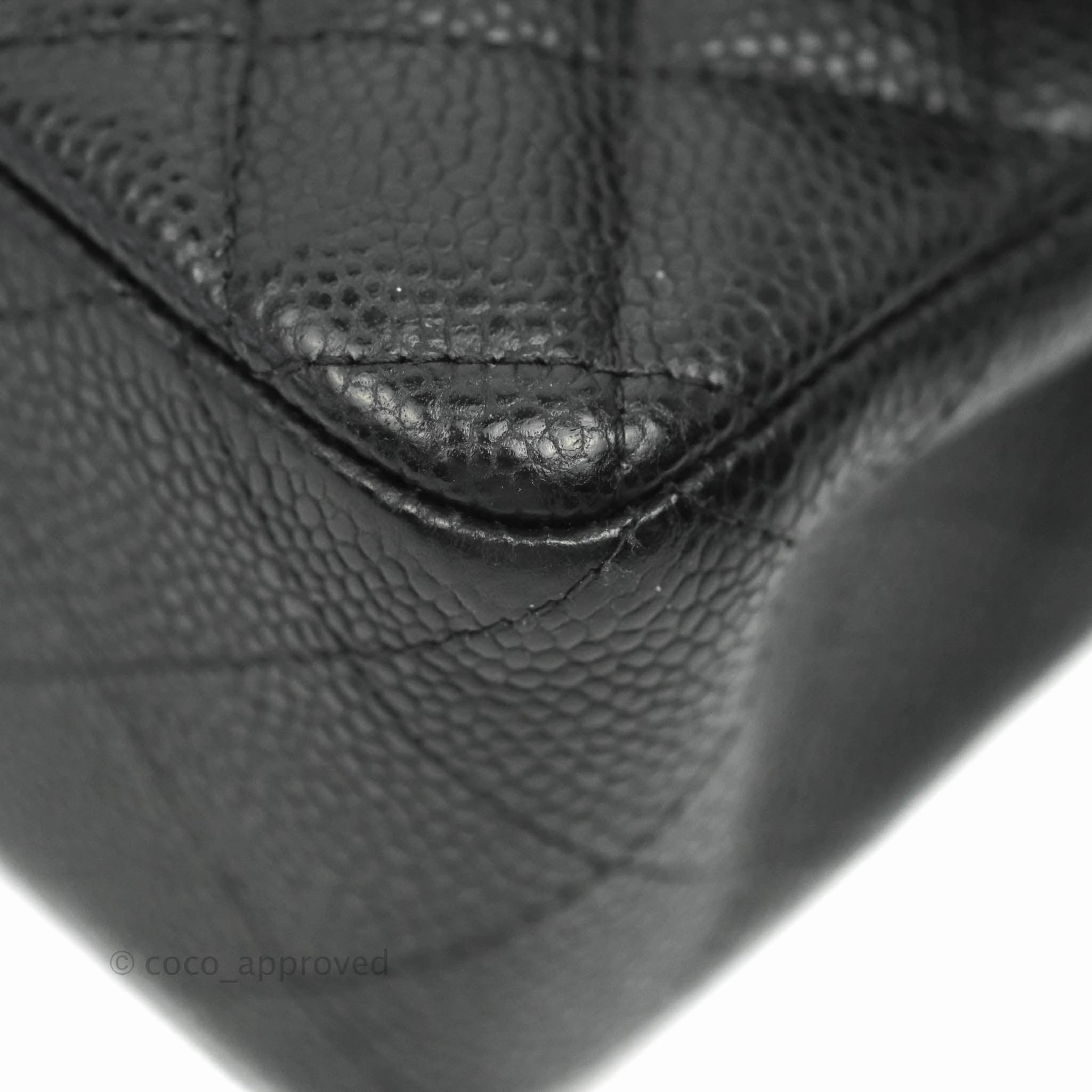 Chanel Quilted Mini Rectangular Flap Black Caviar Gold Hardware 18S