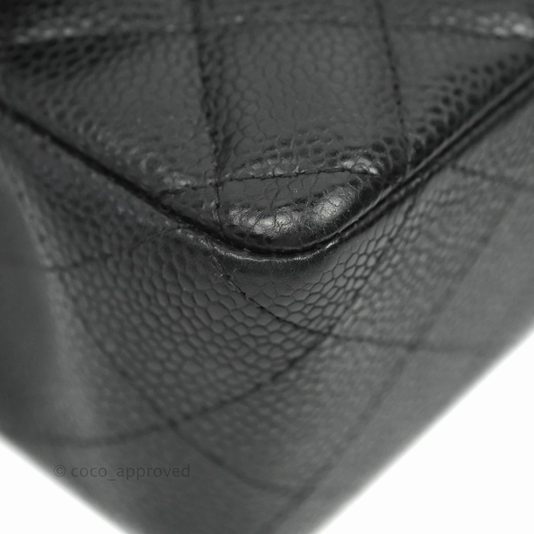 Chanel Quilted Mini Rectangular Flap Black Caviar Gold Hardware 18S