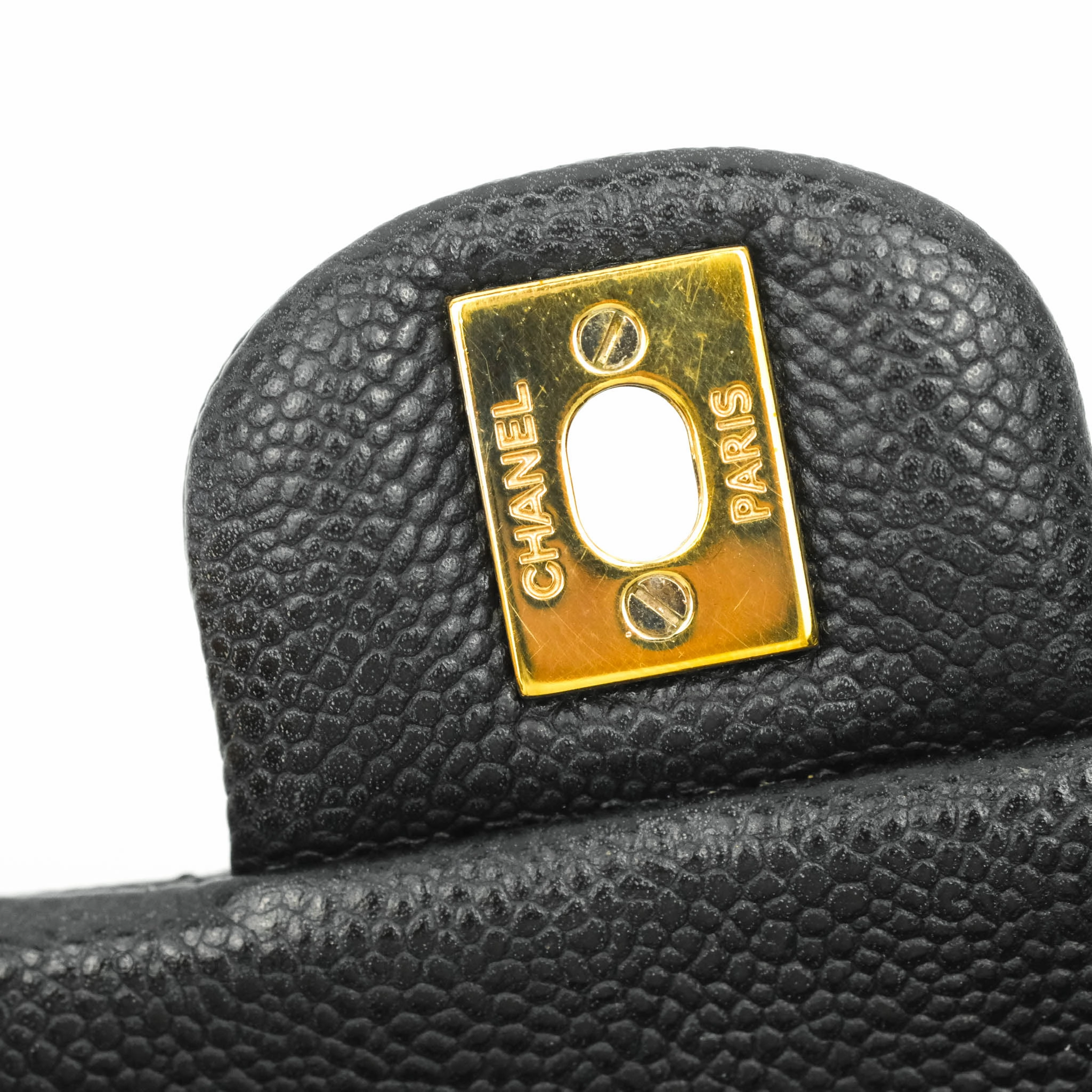 Chanel Quilted Mini Rectangular Flap Black Caviar Gold Hardware 18S