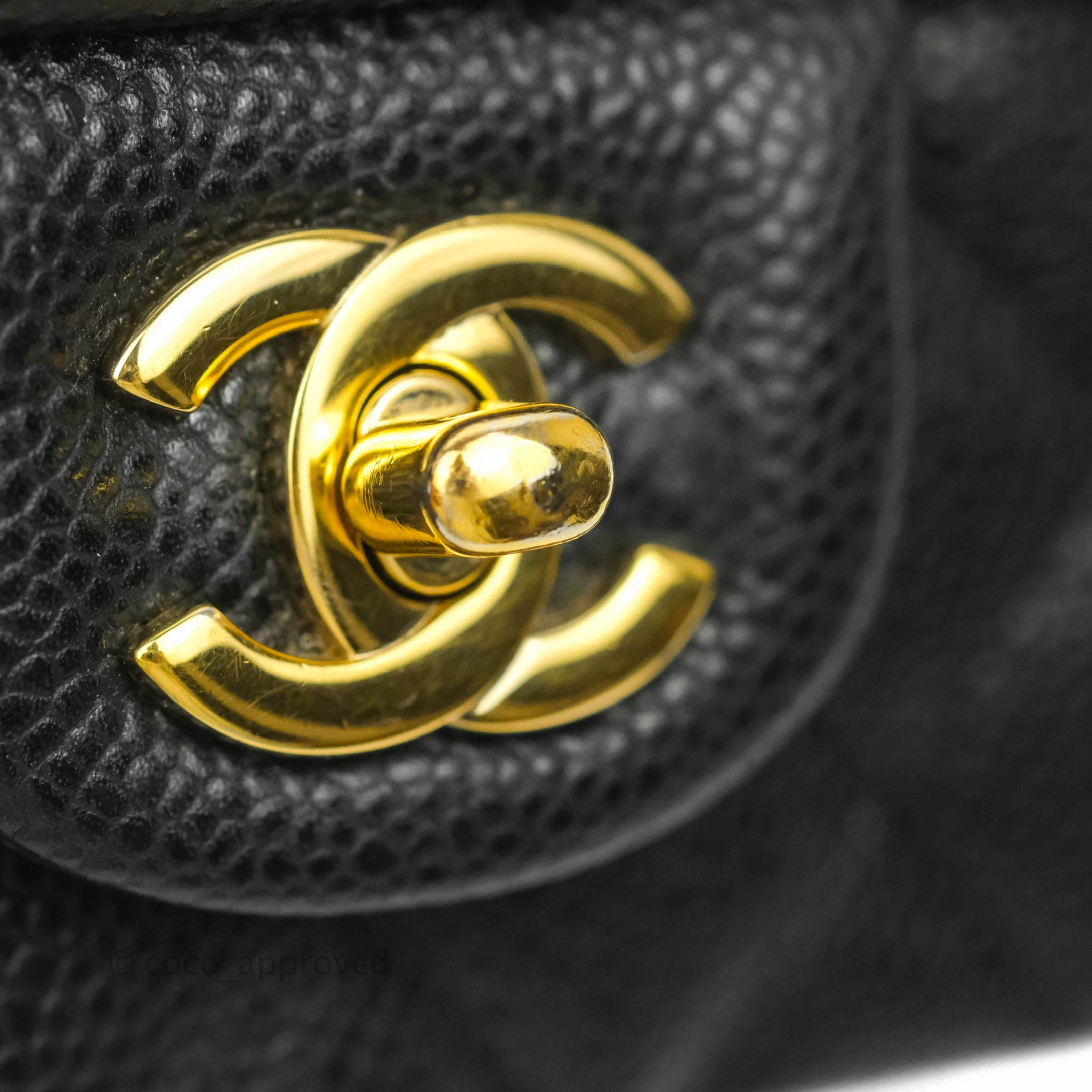 Chanel Quilted Mini Rectangular Flap Black Caviar Gold Hardware 18S
