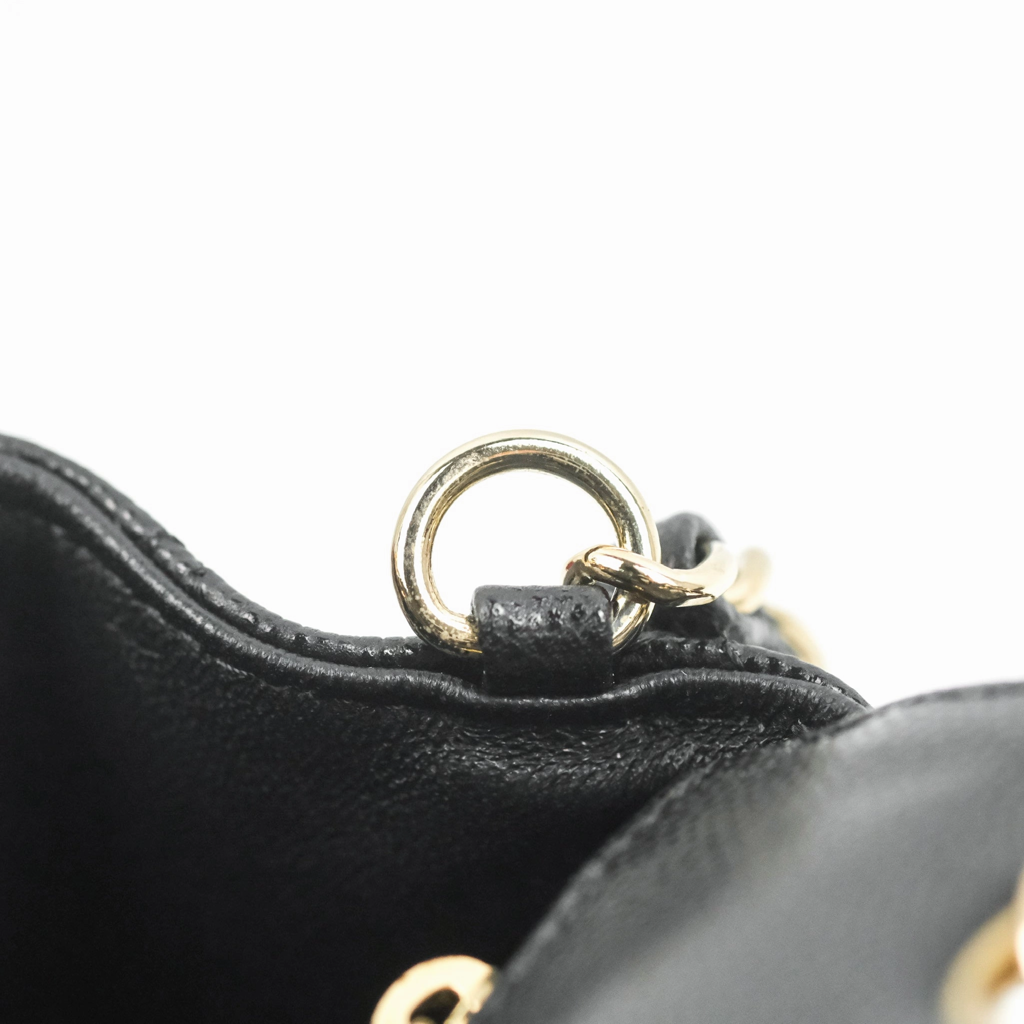 Chanel Quilted Mini Rectangular Flap Black Caviar Light Gold Hardware 17C